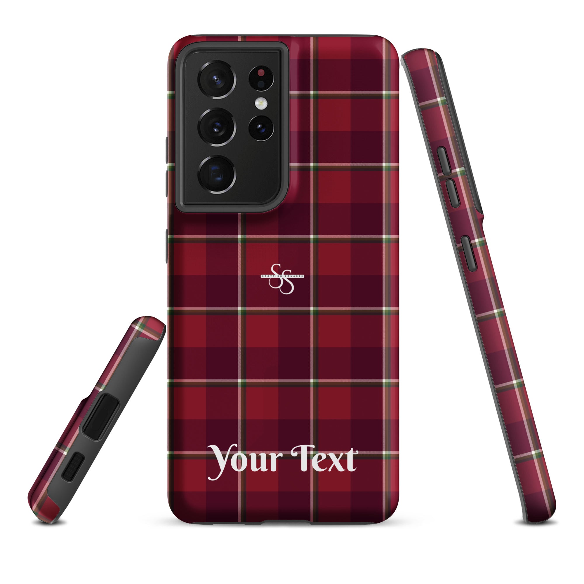 Personalized Old Brick and Cab Sav Plaid Samsung Tough Case - Scottish Squares