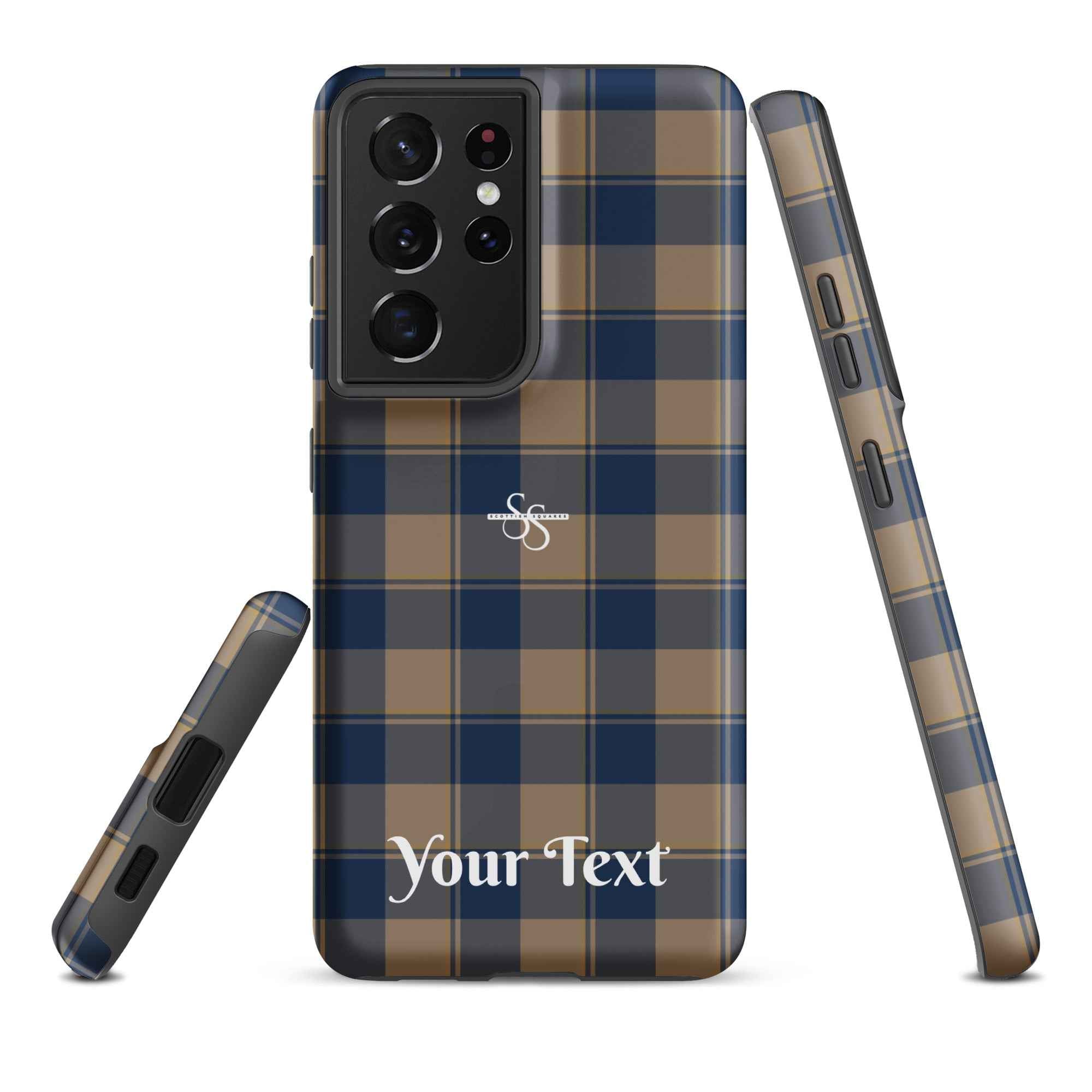Personalized Cello and Donkey Brown Plaid Samsung Tough Case - Scottish Squares