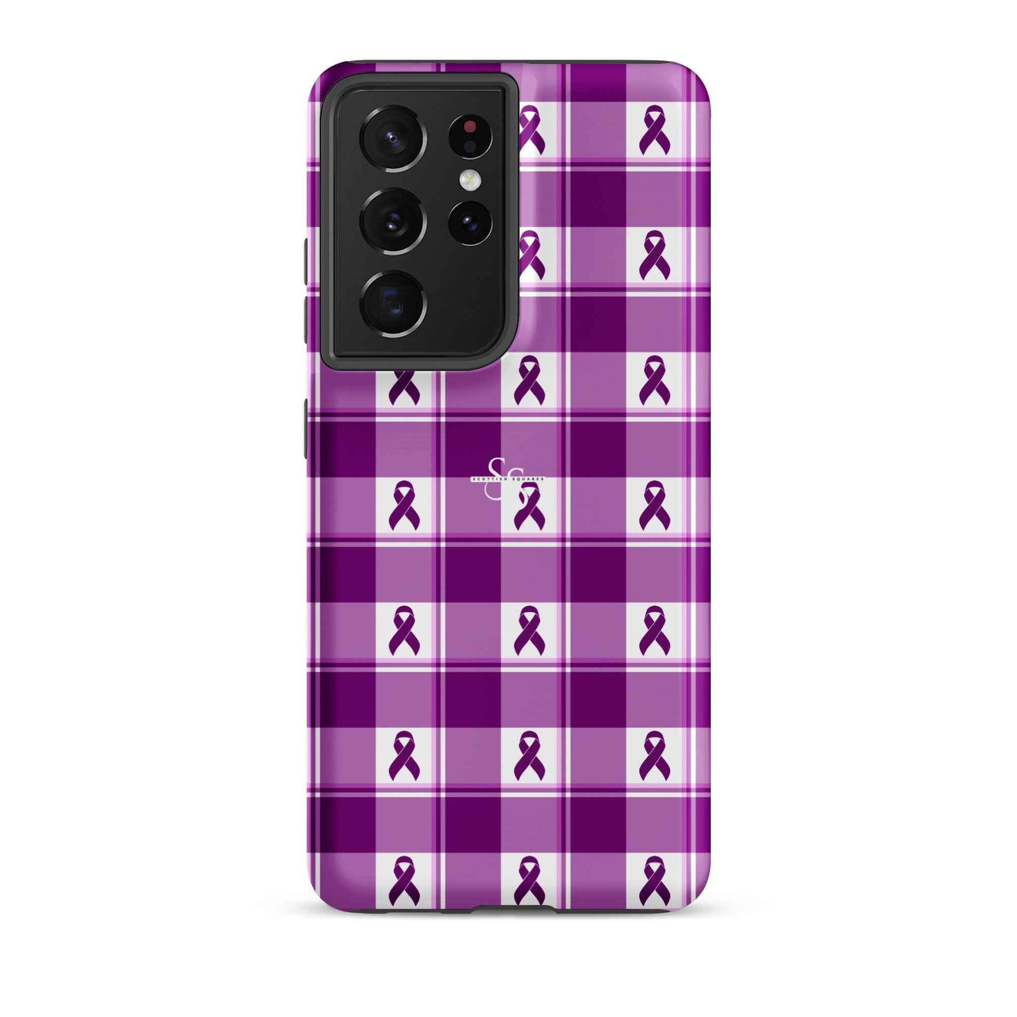 Tough Case for Samsung Pancreatic Cancer Awareness Plaid Samsung Galaxy S21 Ultra - Scottish Squares