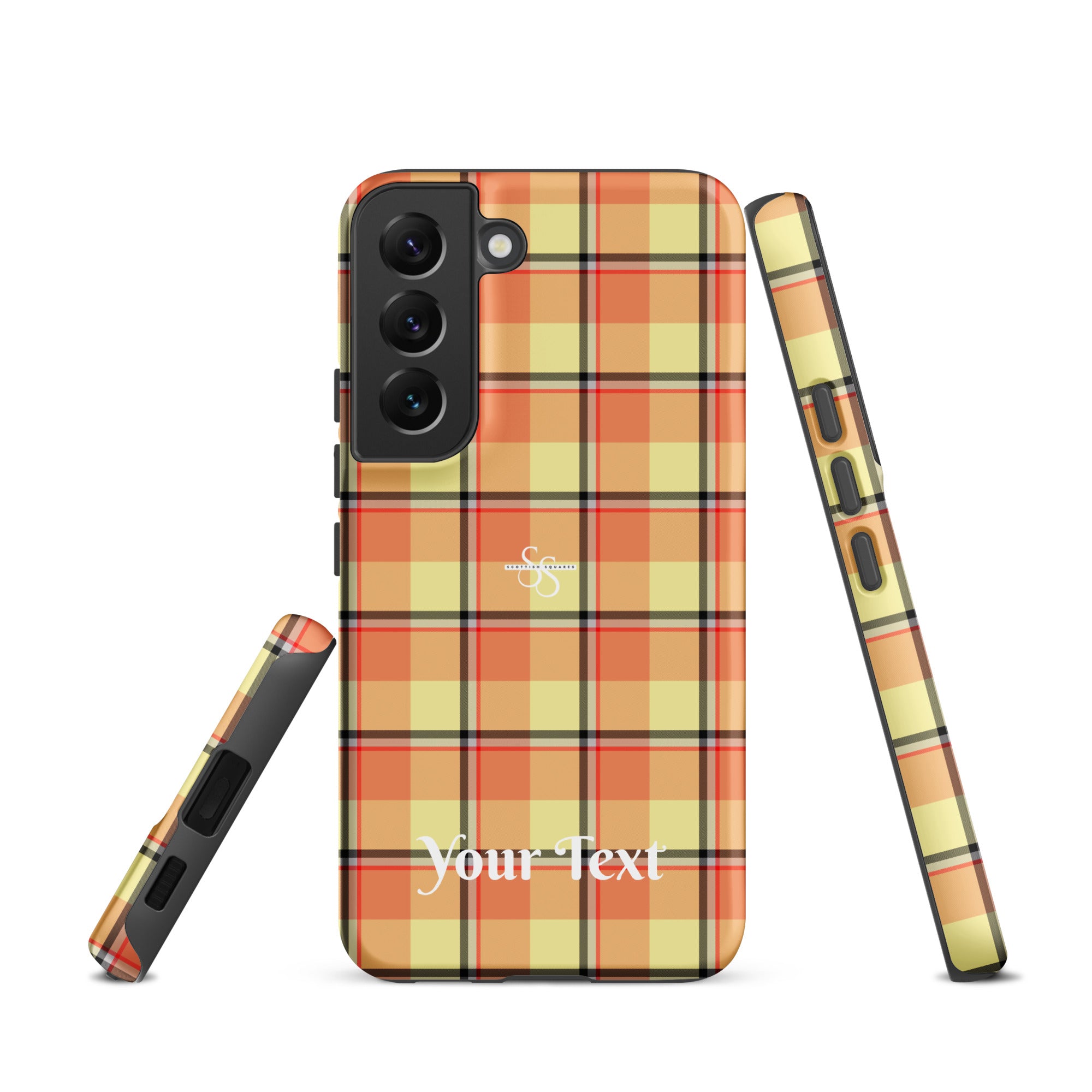 Personalized Claystone and Morning Mist Plaid Samsung Tough Case - Scottish Squares