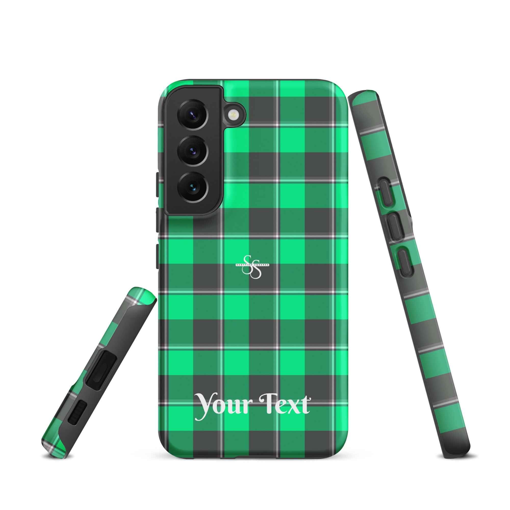 Personalized Spring Green and Finlandia Plaid Samsung Tough Case - Scottish Squares