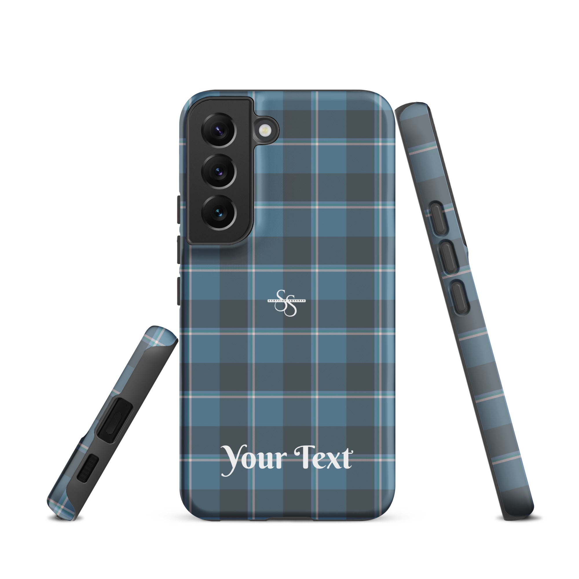 Personalized Hoki and Shuttle Gray Plaid Samsung Tough Case - Scottish Squares