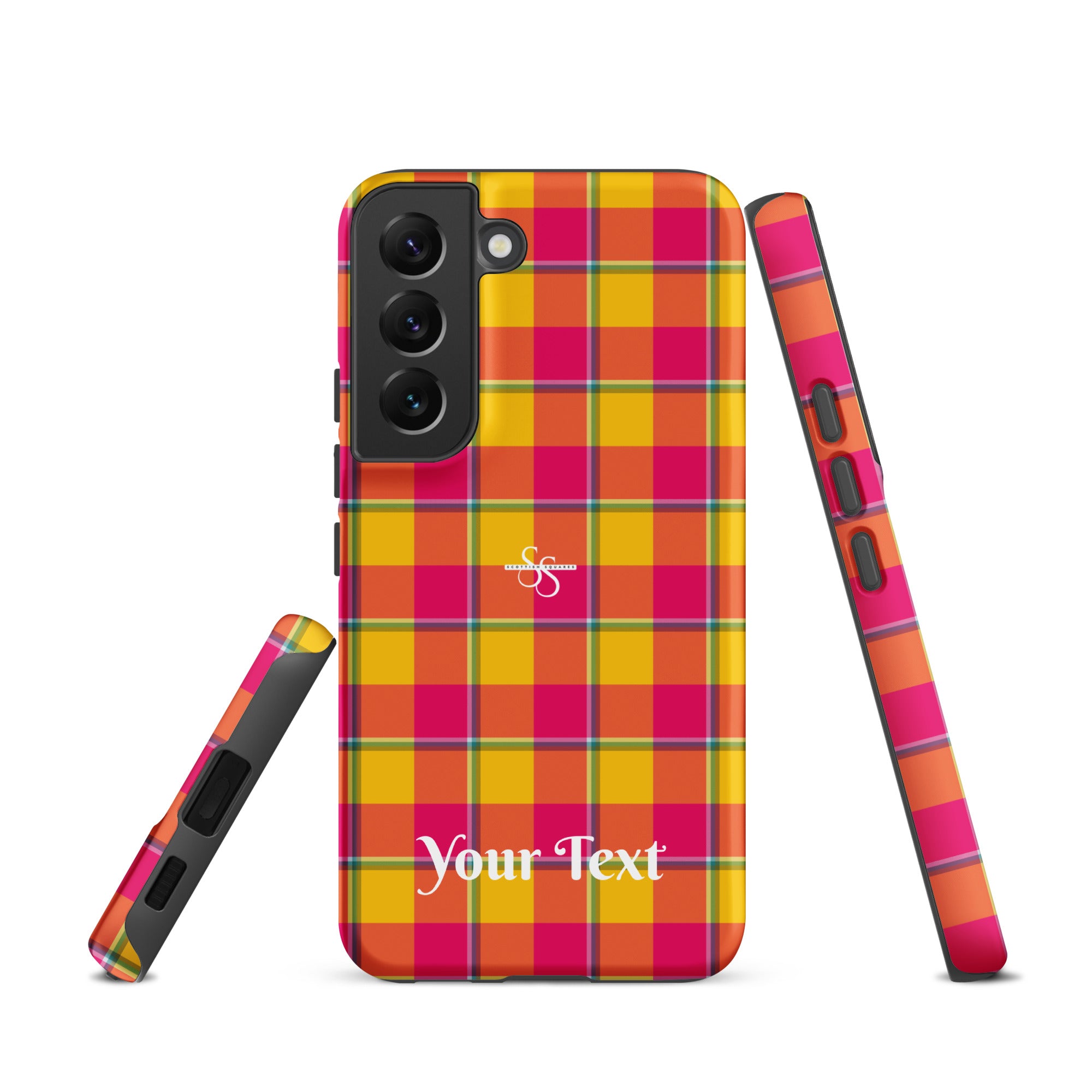 Personalized Corn and Razzmatazz Plaid Samsung Tough Case - Scottish Squares