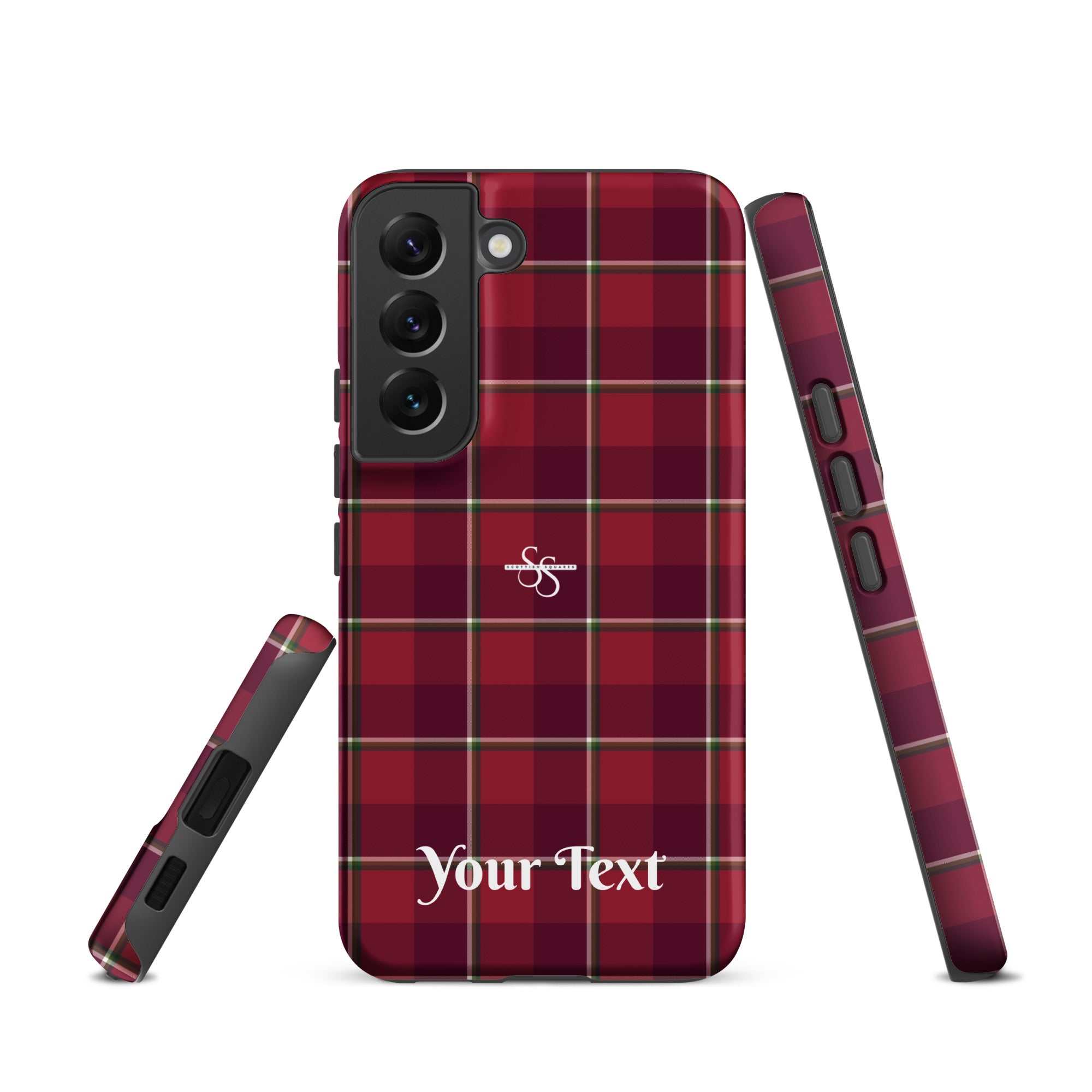 Personalized Old Brick and Cab Sav Plaid Samsung Tough Case - Scottish Squares