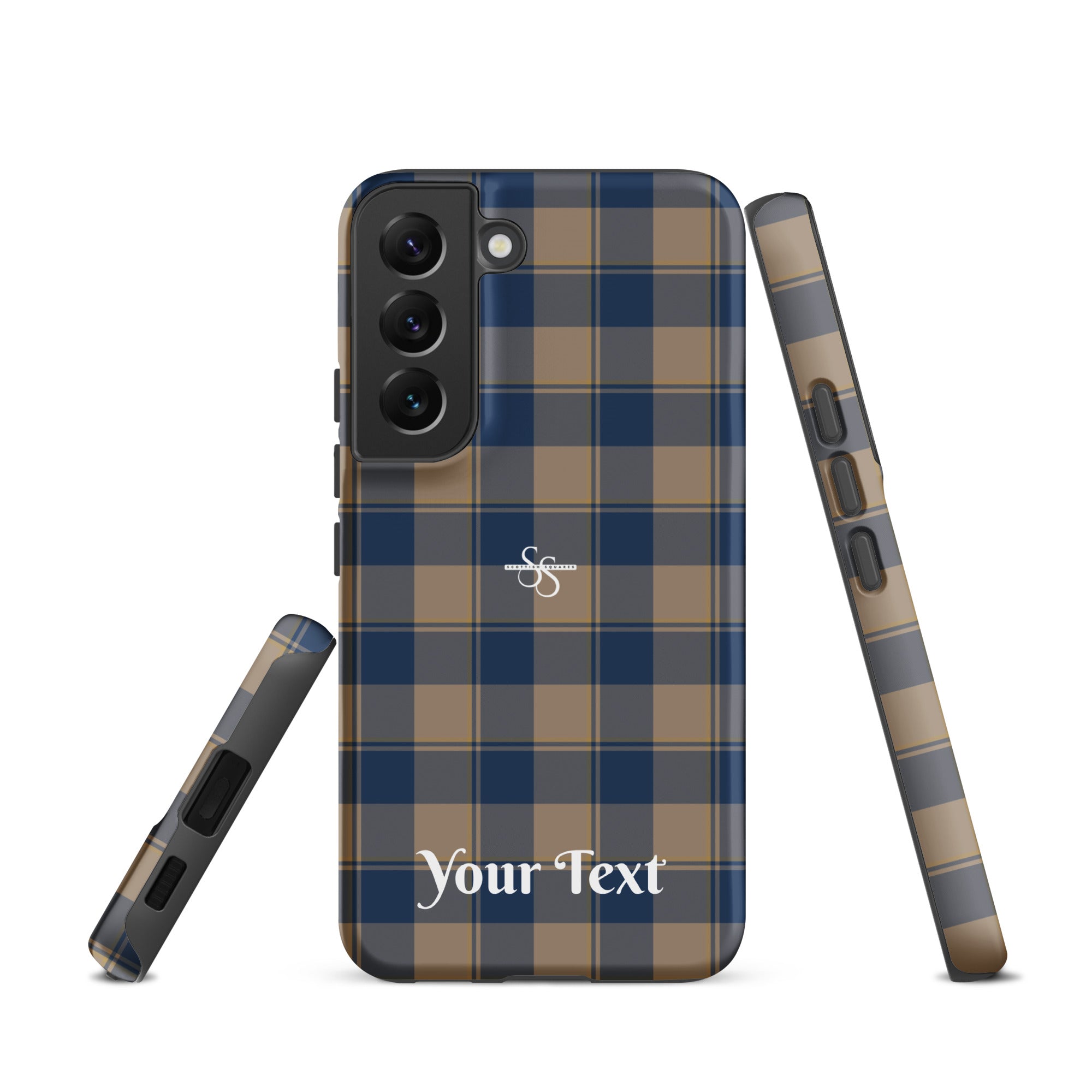 Personalized Cello and Donkey Brown Plaid Samsung Tough Case - Scottish Squares