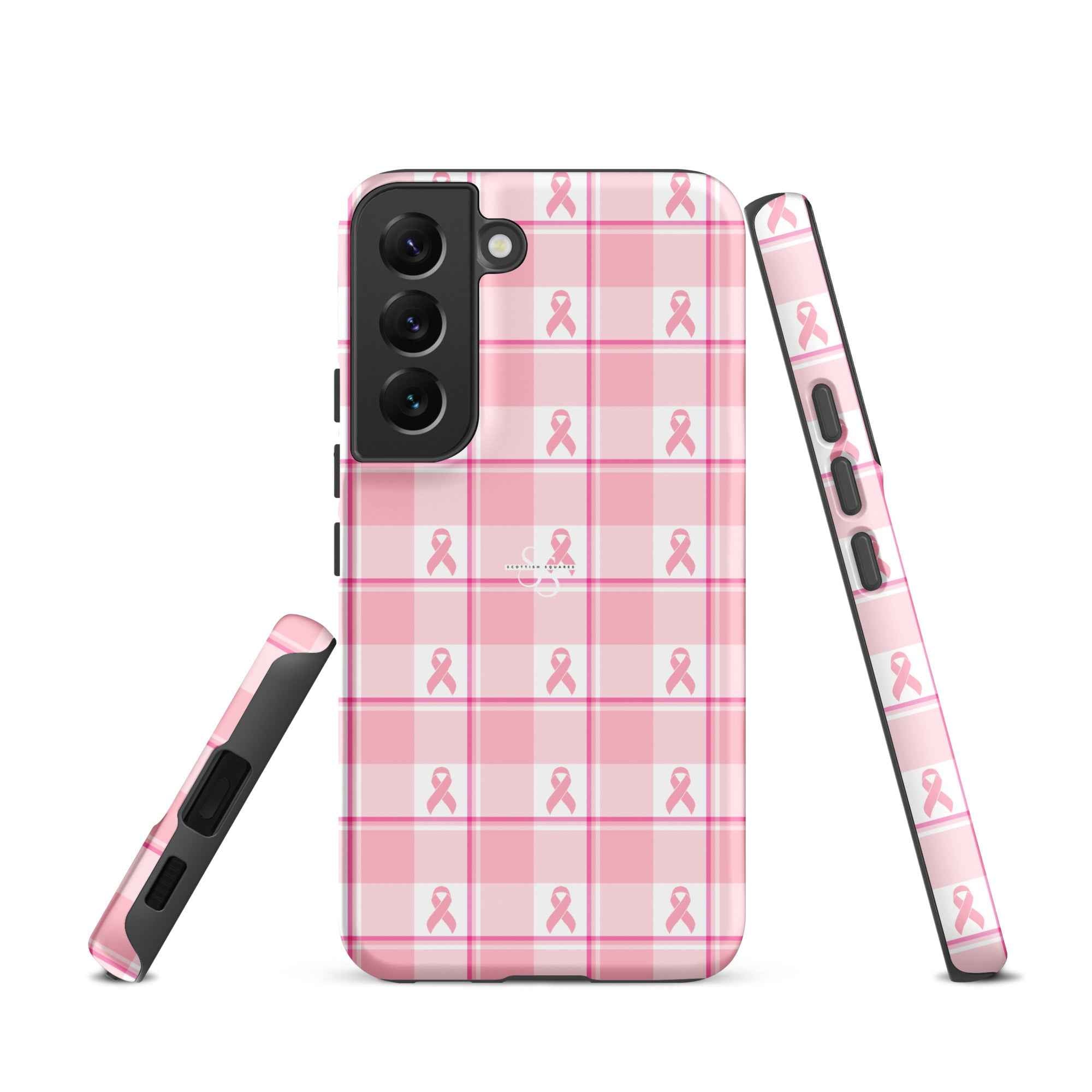 Tough Case for Samsung Breast Cancer Awareness Plaid Samsung Galaxy S22 - Scottish Squares