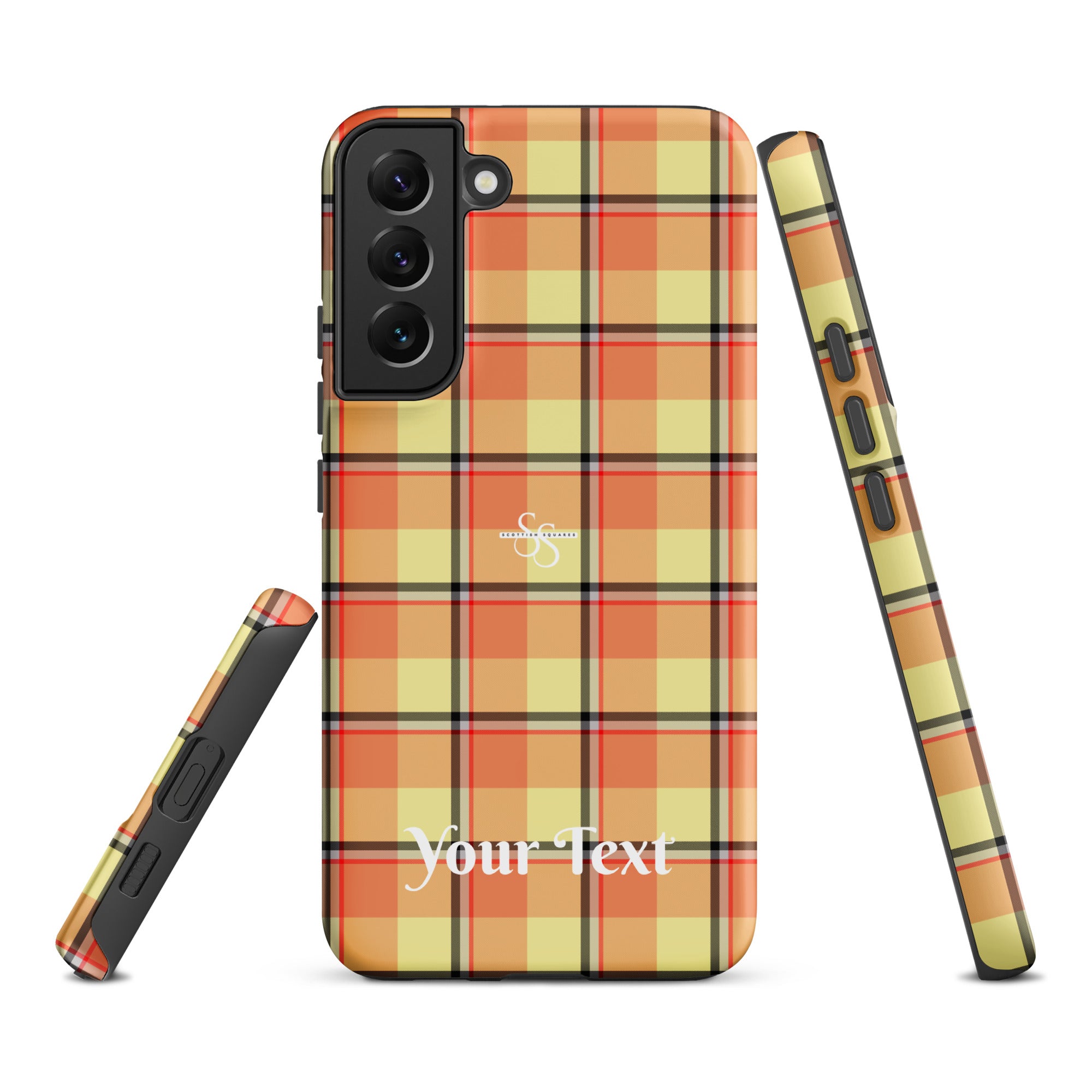 Personalized Claystone and Morning Mist Plaid Samsung Tough Case - Scottish Squares
