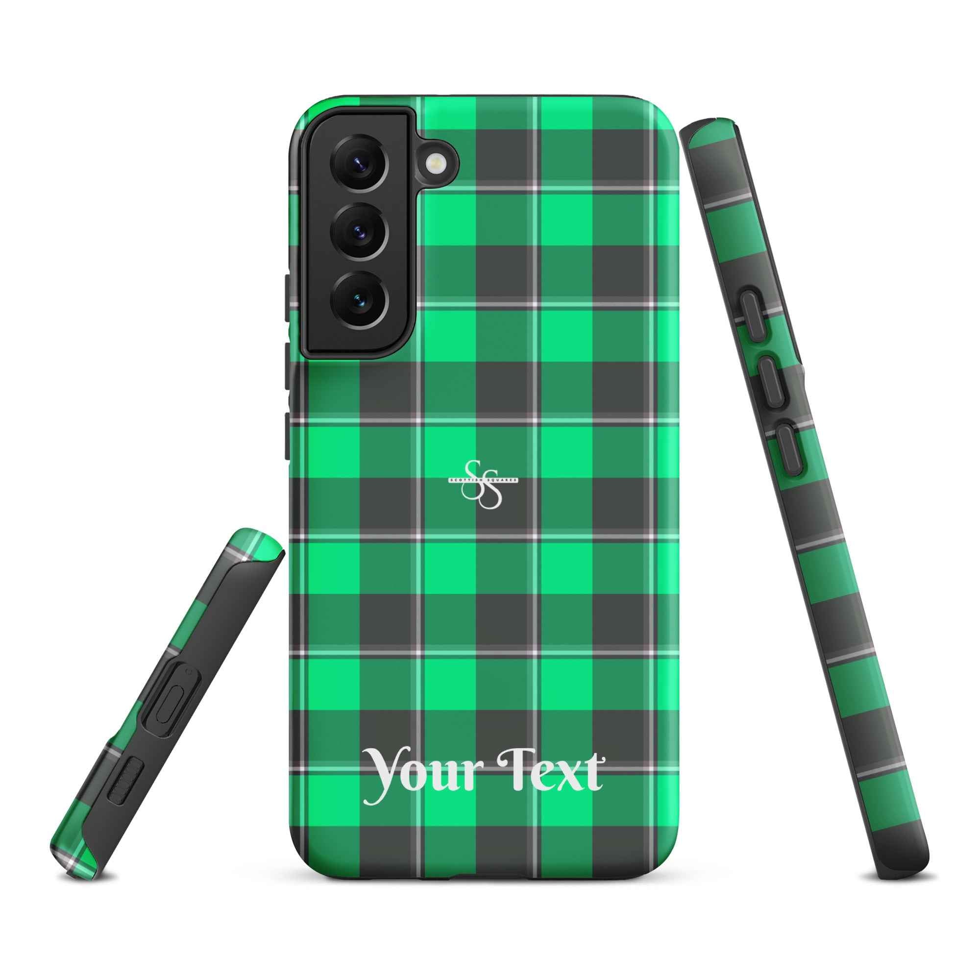 Personalized Spring Green and Finlandia Plaid Samsung Tough Case - Scottish Squares