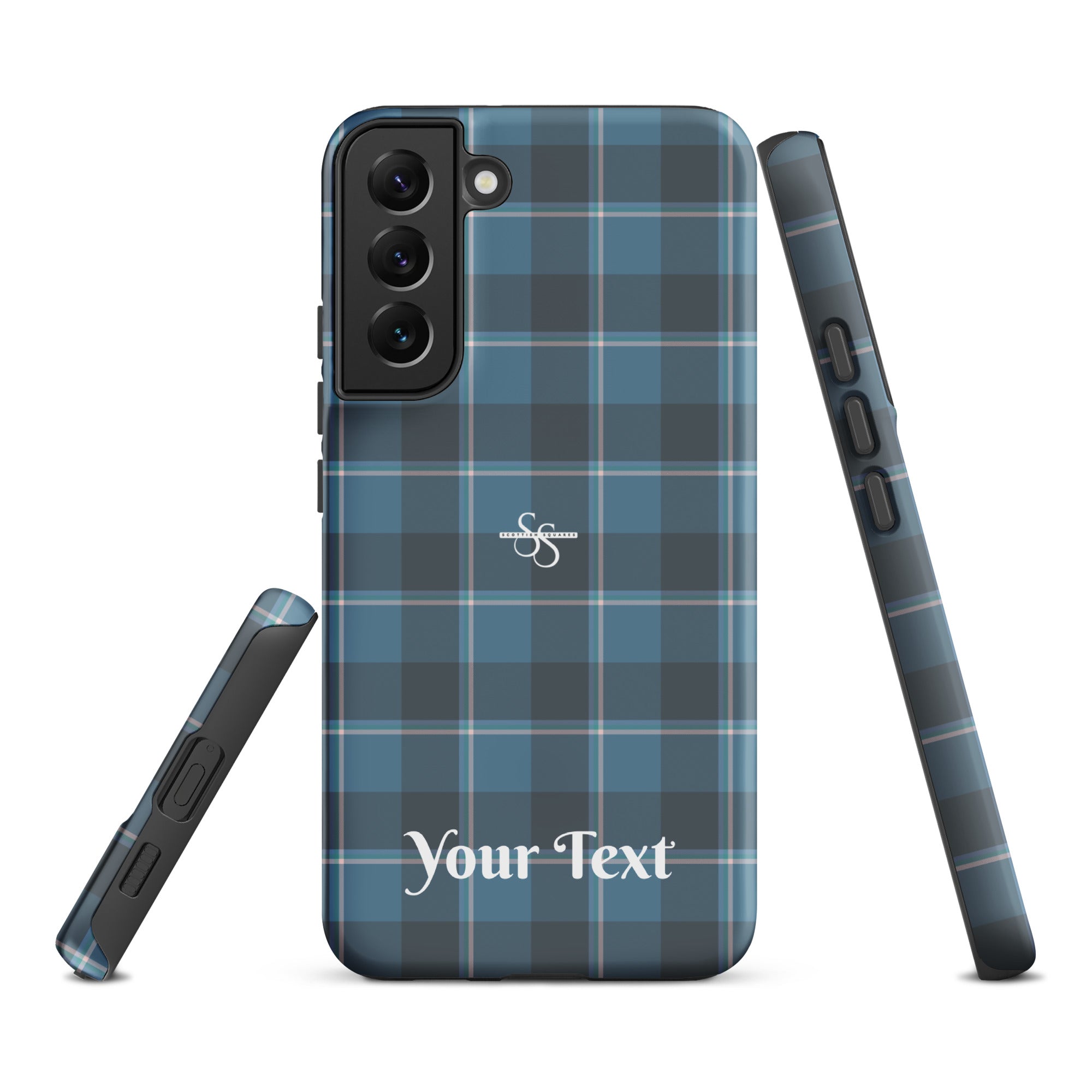 Personalized Hoki and Shuttle Gray Plaid Samsung Tough Case - Scottish Squares