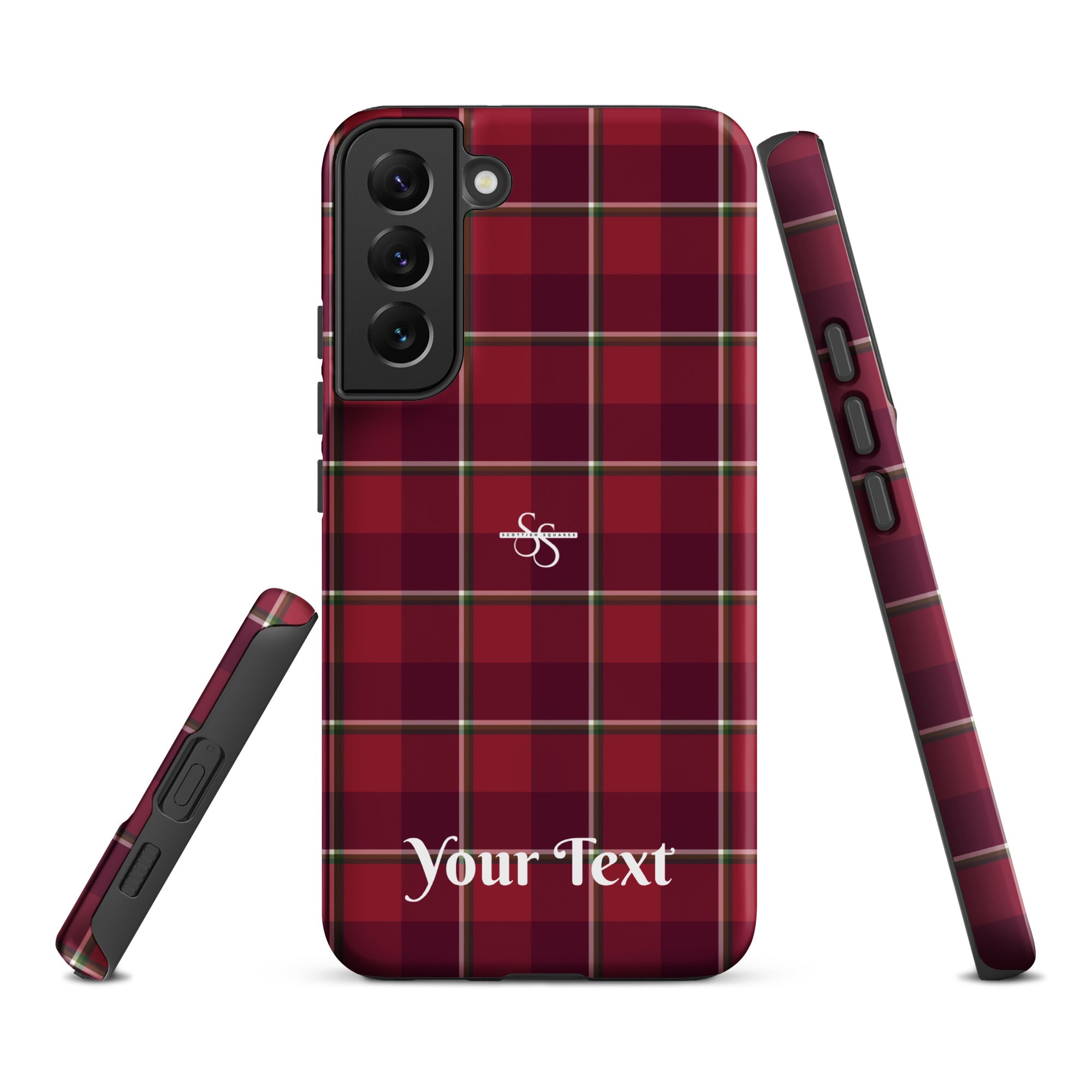 Personalized Old Brick and Cab Sav Plaid Samsung Tough Case - Scottish Squares