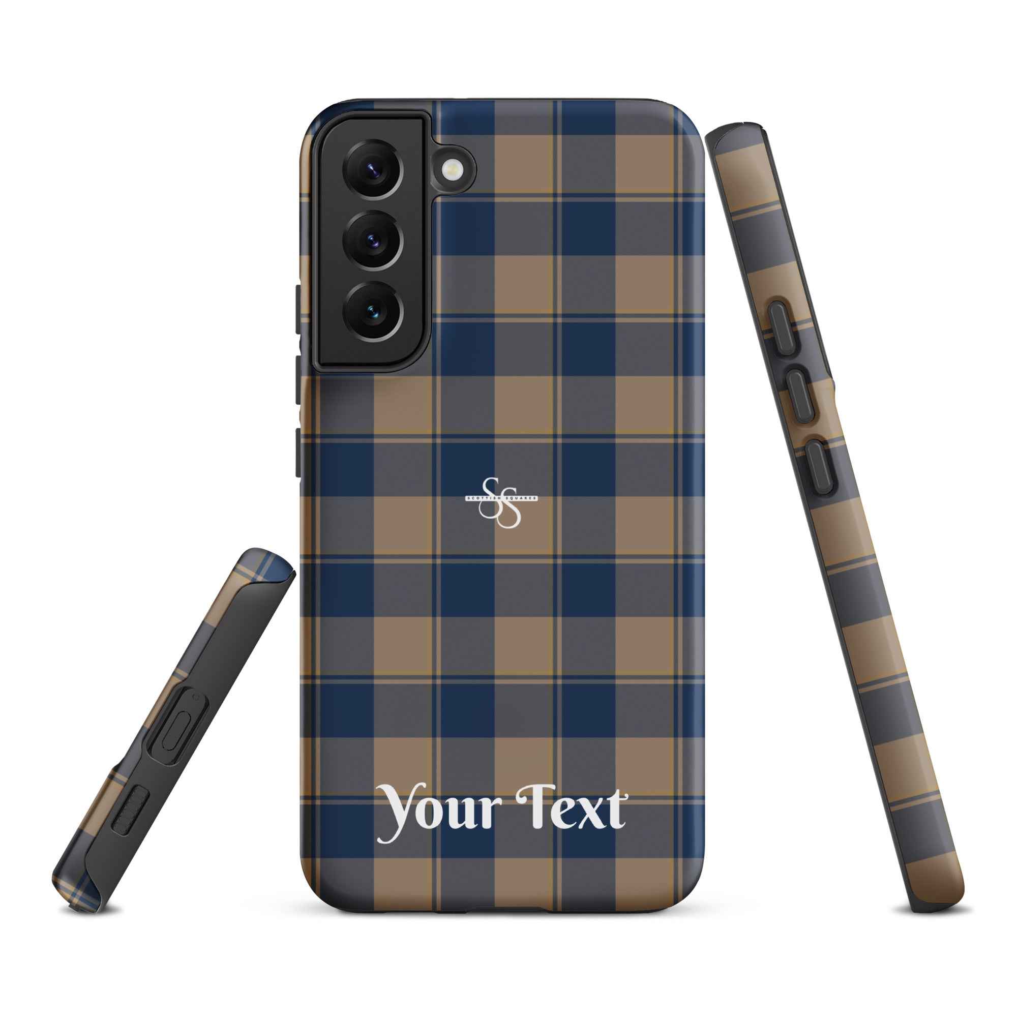 Personalized Cello and Donkey Brown Plaid Samsung Tough Case - Scottish Squares