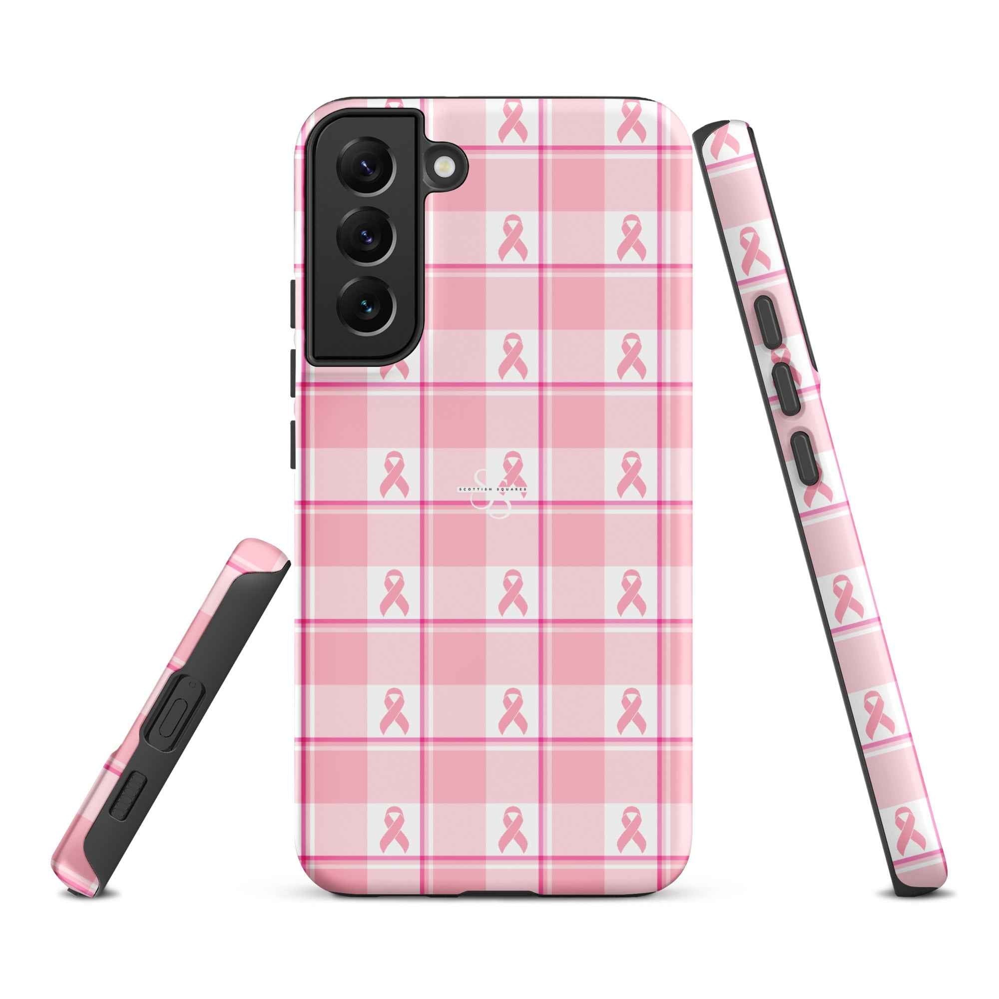 Tough Case for Samsung Breast Cancer Awareness Plaid Samsung Galaxy S22 Plus - Scottish Squares