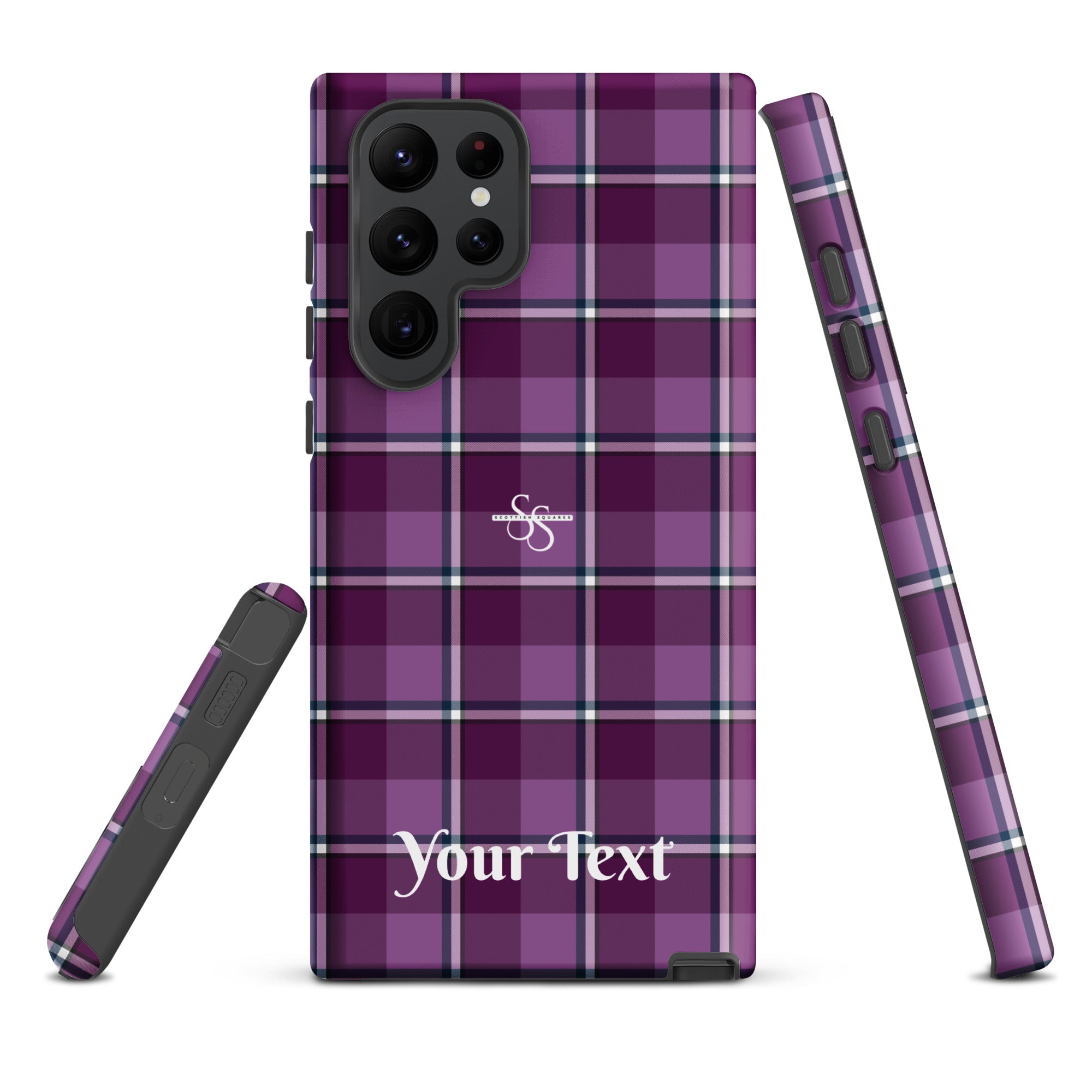 Personalized Purple and Trendy Pink Plaid Samsung Tough Case - Scottish Squares
