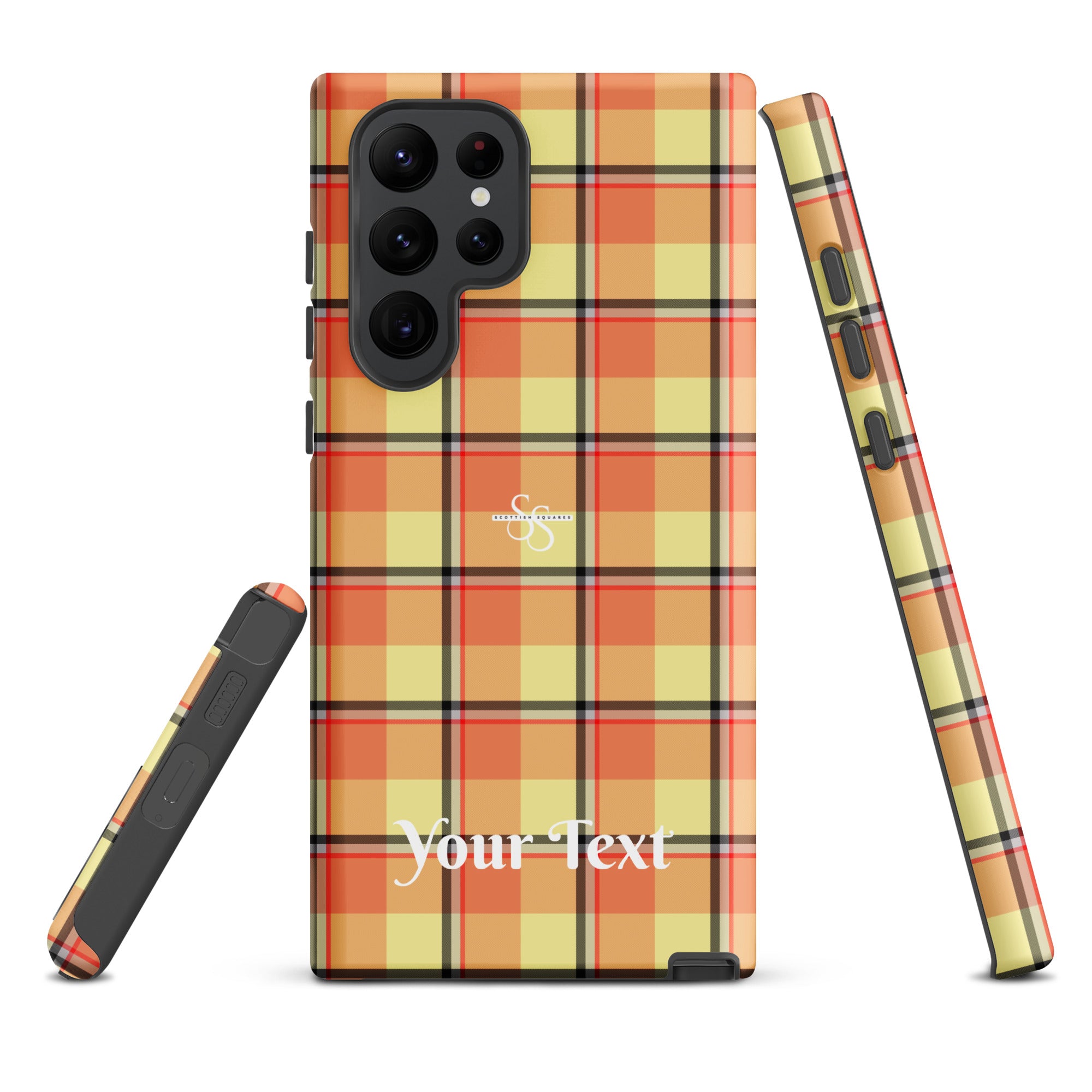 Personalized Claystone and Morning Mist Plaid Samsung Tough Case - Scottish Squares