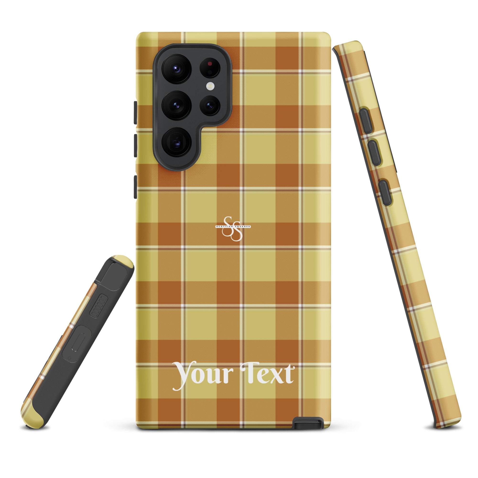 Personalized Zombie and Copper Plaid Samsung Tough Case - Scottish Squares