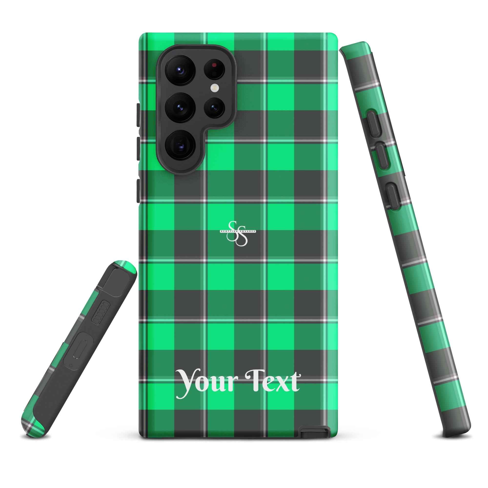 Personalized Spring Green and Finlandia Plaid Samsung Tough Case - Scottish Squares