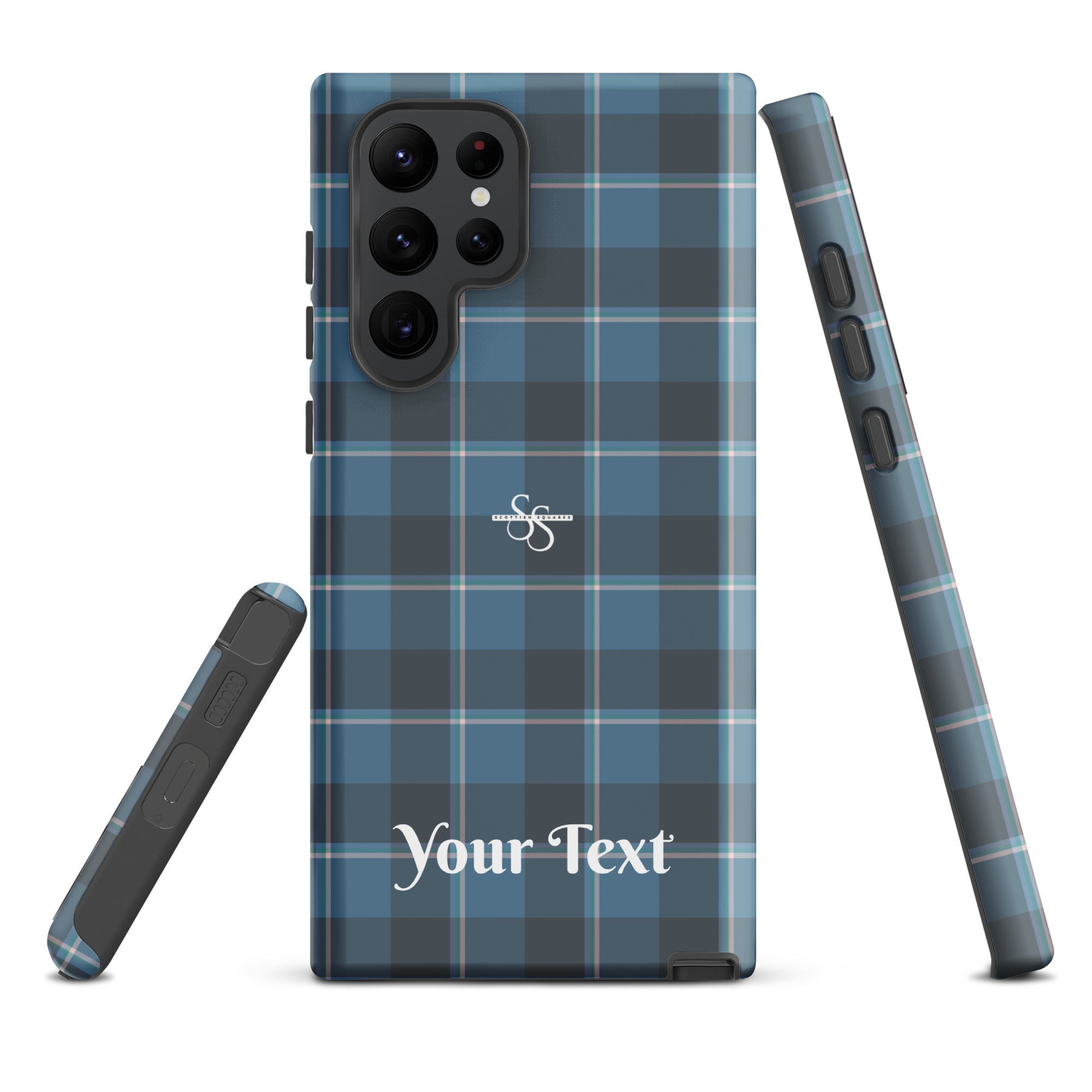 Personalized Hoki and Shuttle Gray Plaid Samsung Tough Case - Scottish Squares