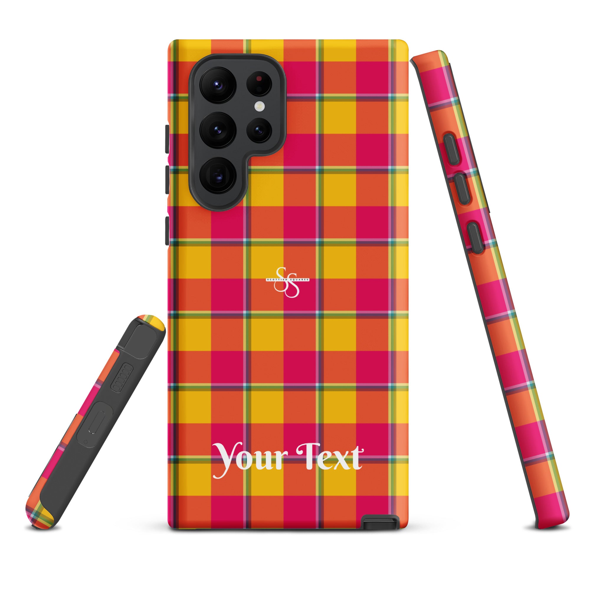 Personalized Corn and Razzmatazz Plaid Samsung Tough Case - Scottish Squares