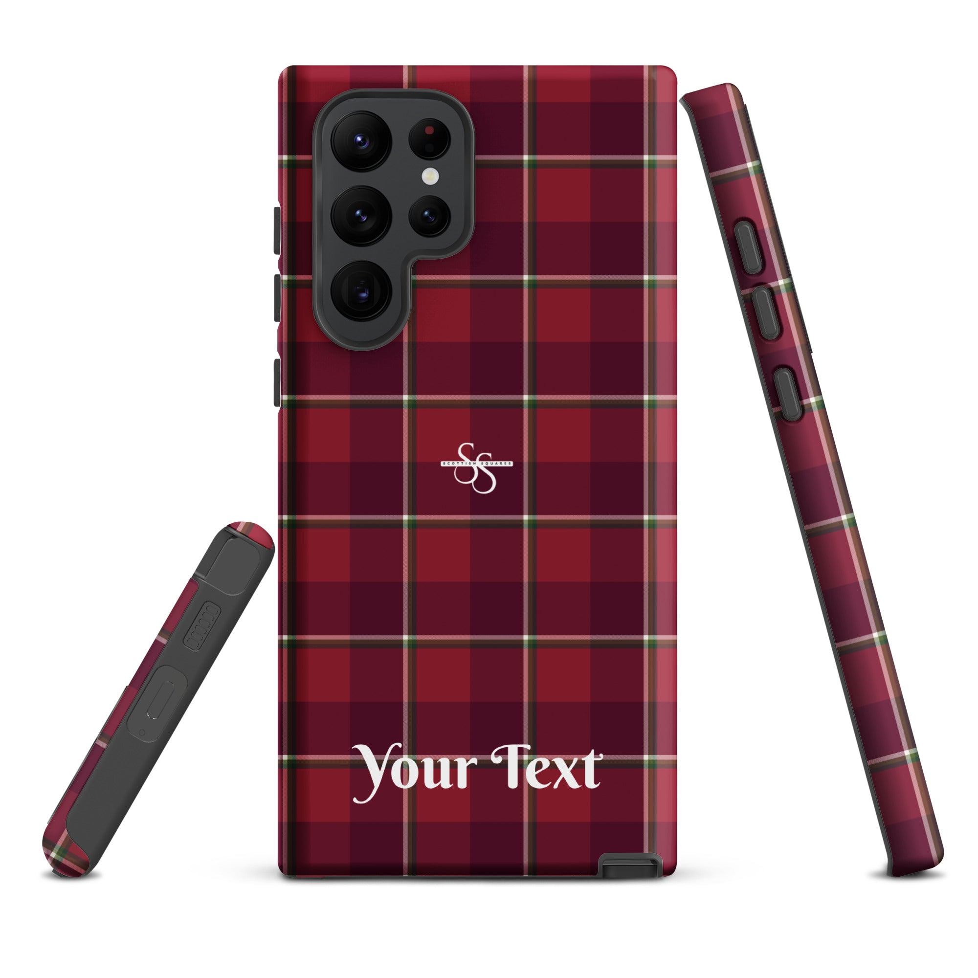 Personalized Old Brick and Cab Sav Plaid Samsung Tough Case - Scottish Squares