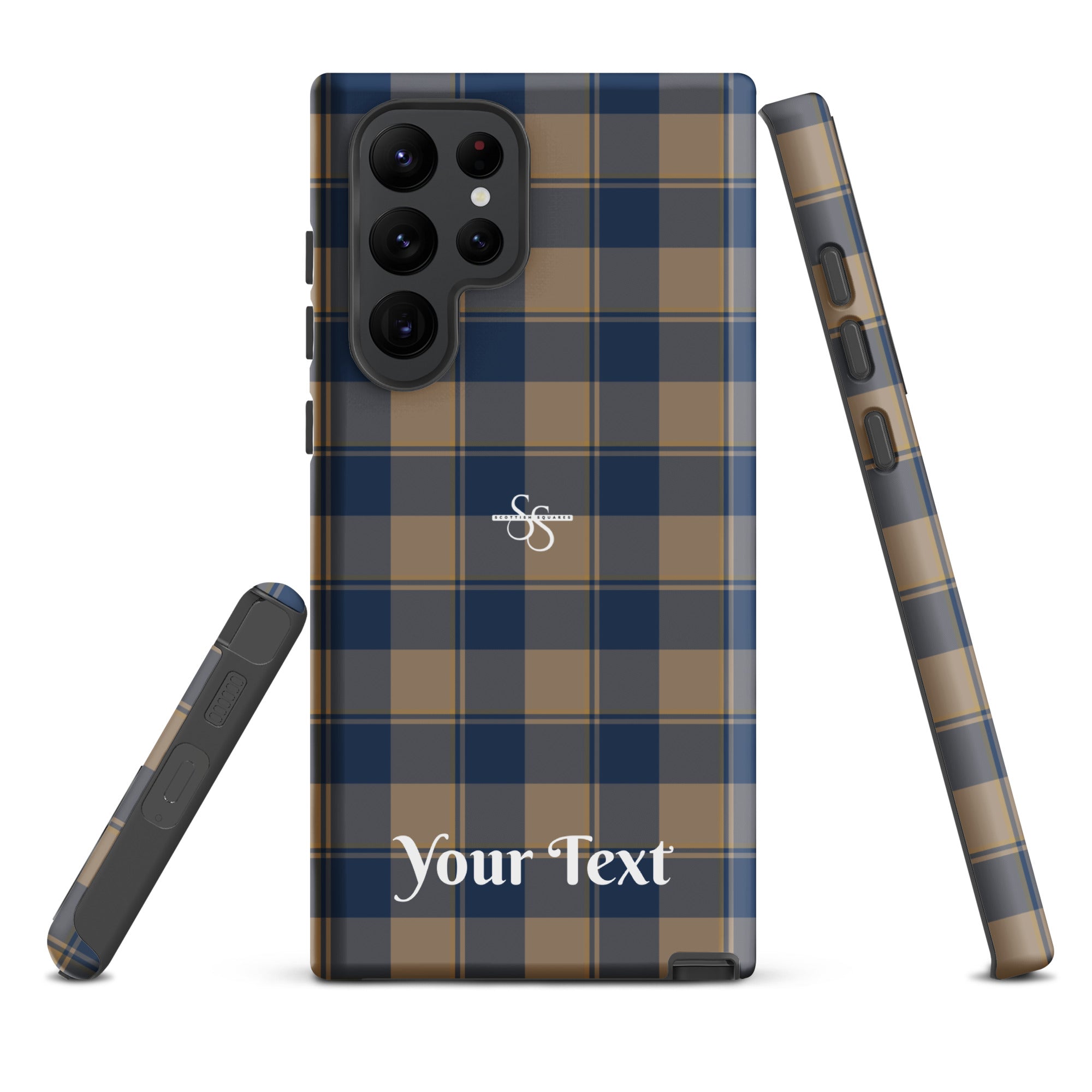 Personalized Cello and Donkey Brown Plaid Samsung Tough Case - Scottish Squares