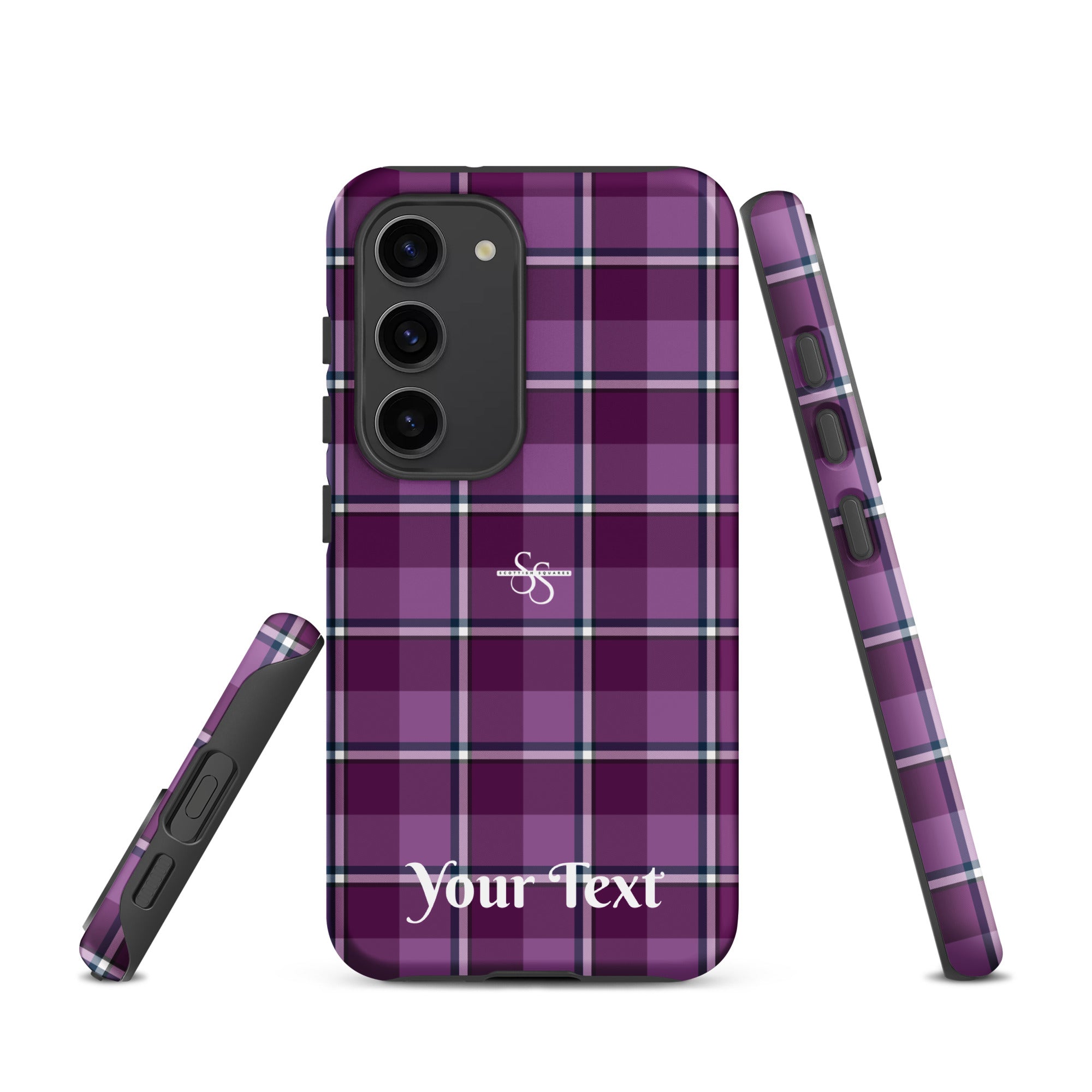 Personalized Purple and Trendy Pink Plaid Samsung Tough Case - Scottish Squares