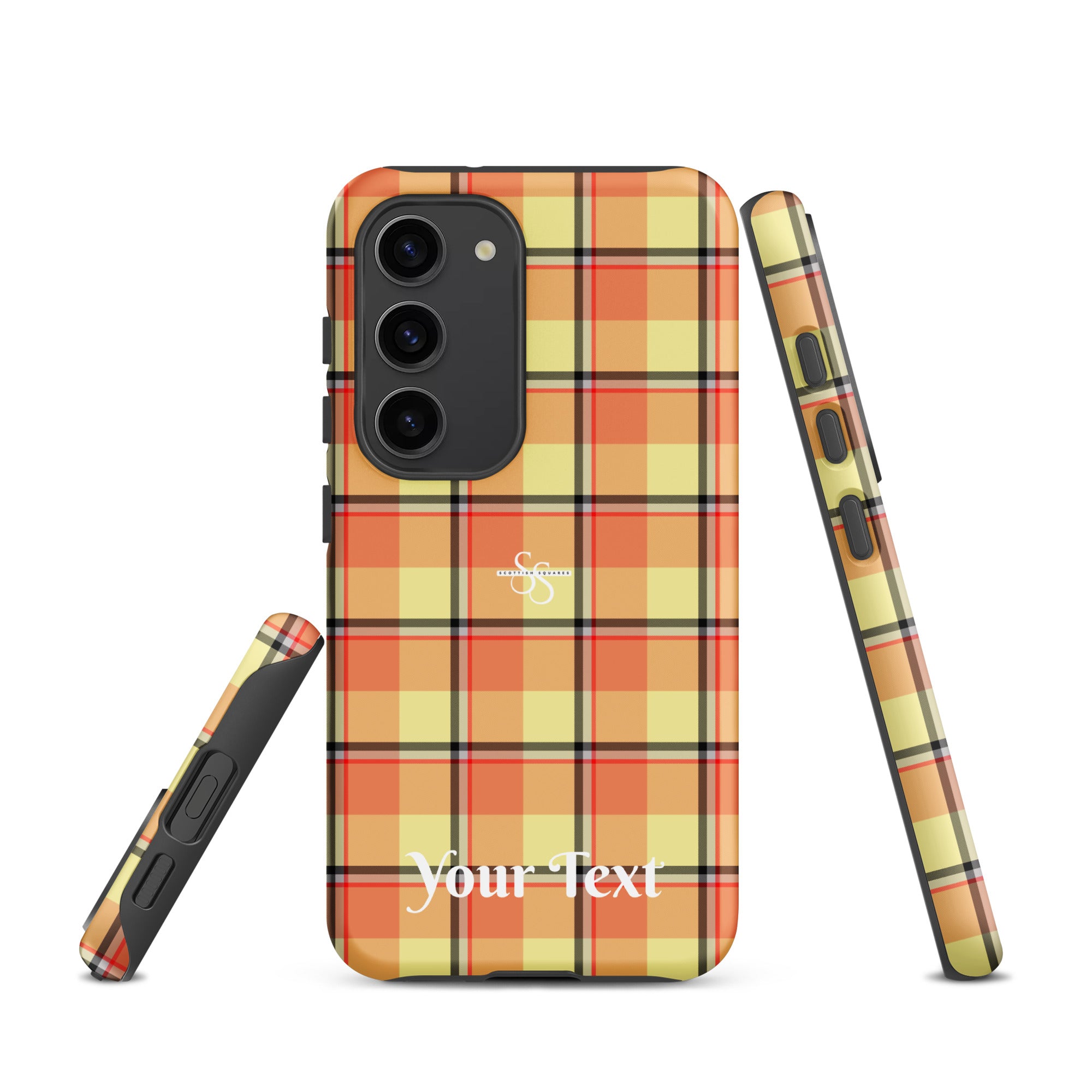Personalized Claystone and Morning Mist Plaid Samsung Tough Case - Scottish Squares