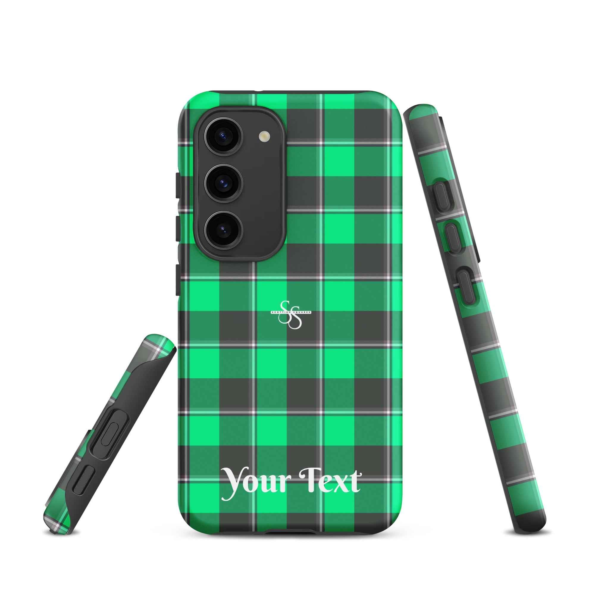 Personalized Spring Green and Finlandia Plaid Samsung Tough Case - Scottish Squares