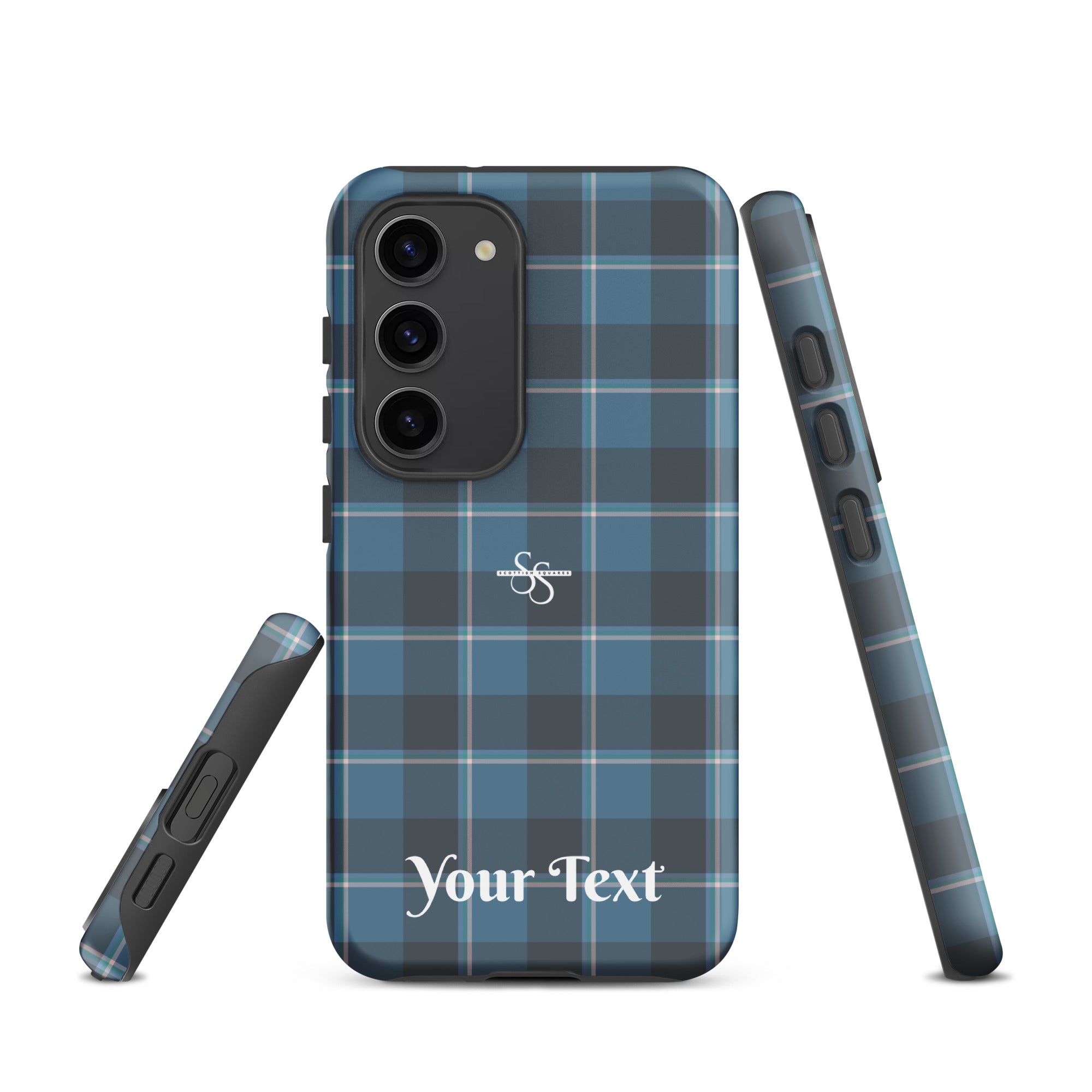 Personalized Hoki and Shuttle Gray Plaid Samsung Tough Case - Scottish Squares
