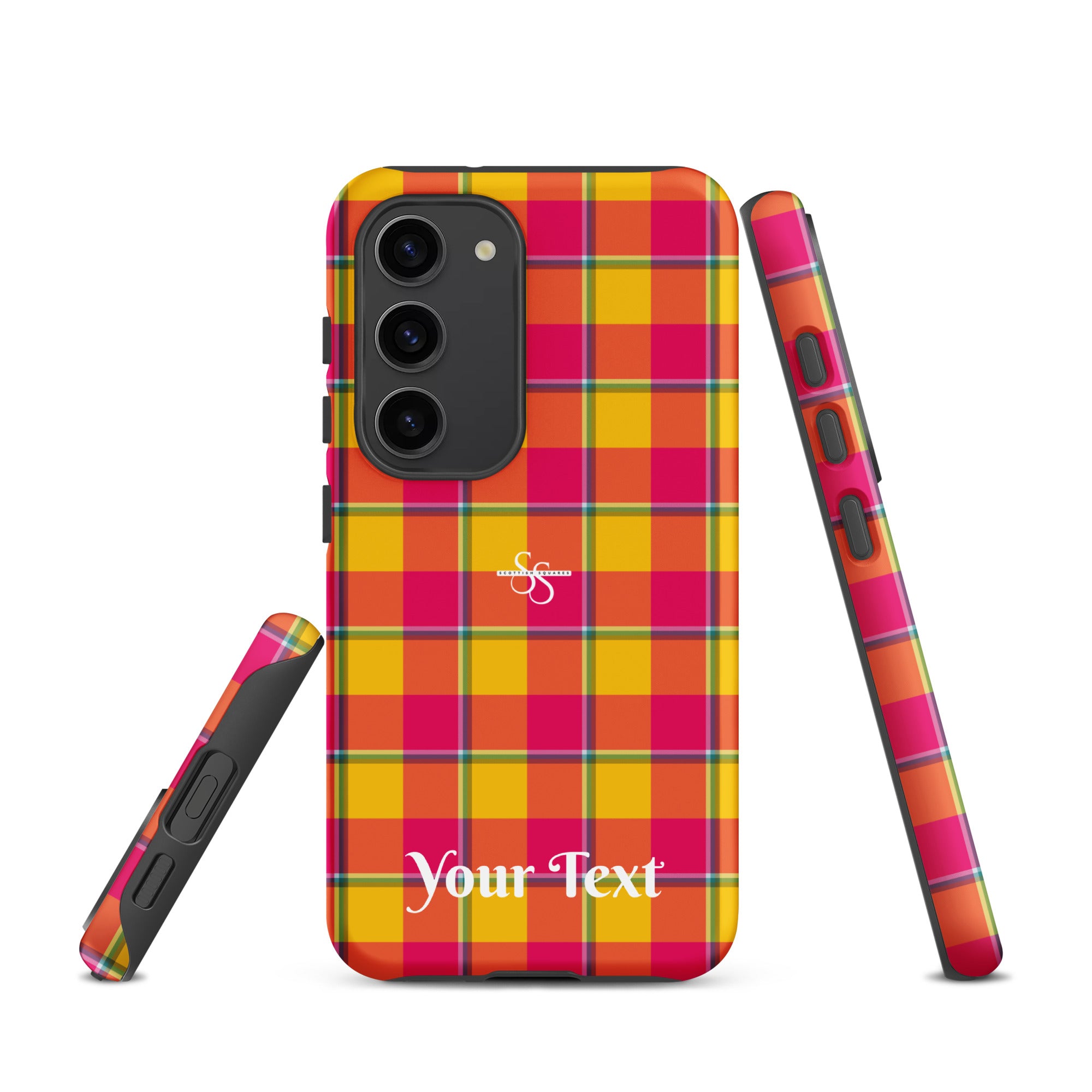 Personalized Corn and Razzmatazz Plaid Samsung Tough Case - Scottish Squares