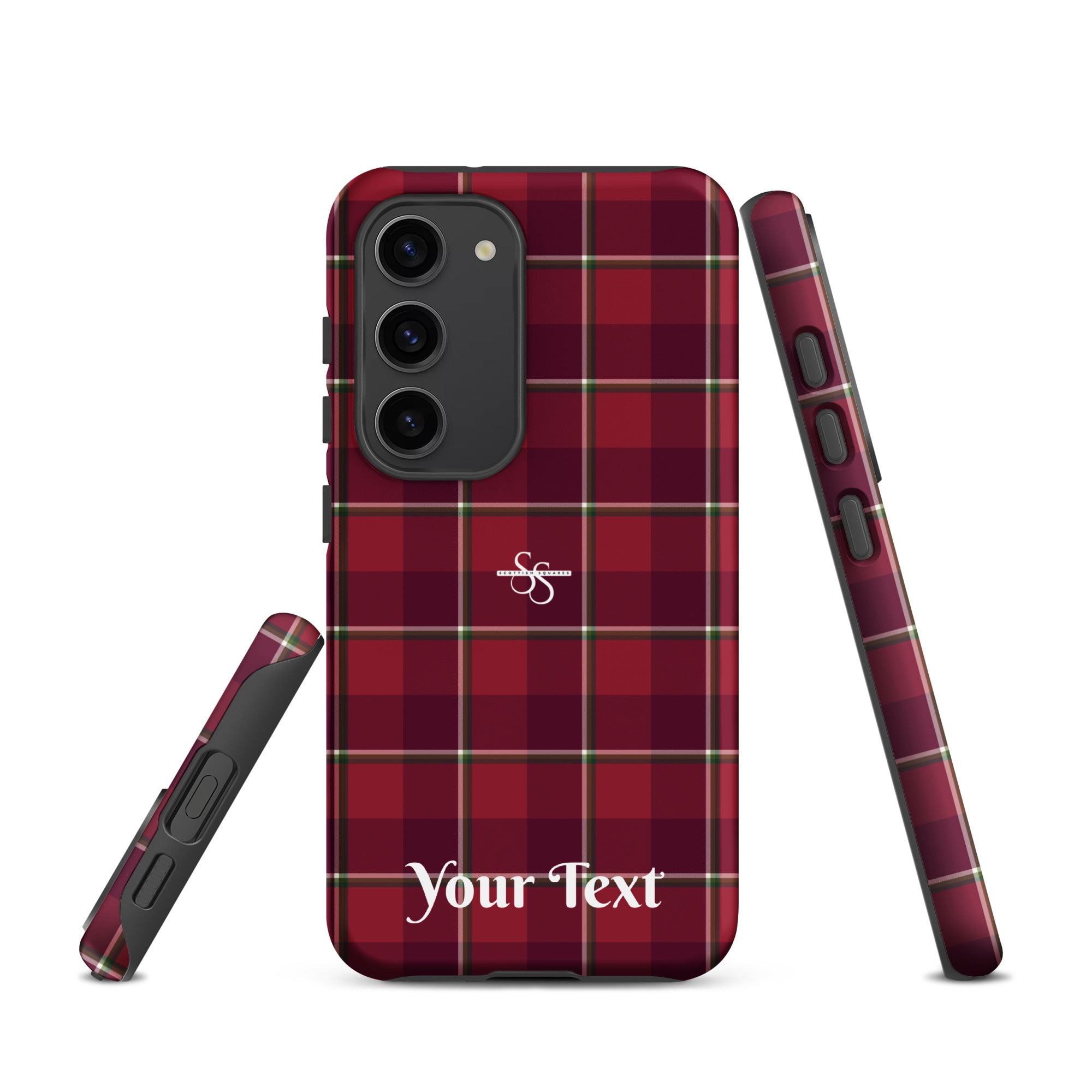 Personalized Old Brick and Cab Sav Plaid Samsung Tough Case - Scottish Squares