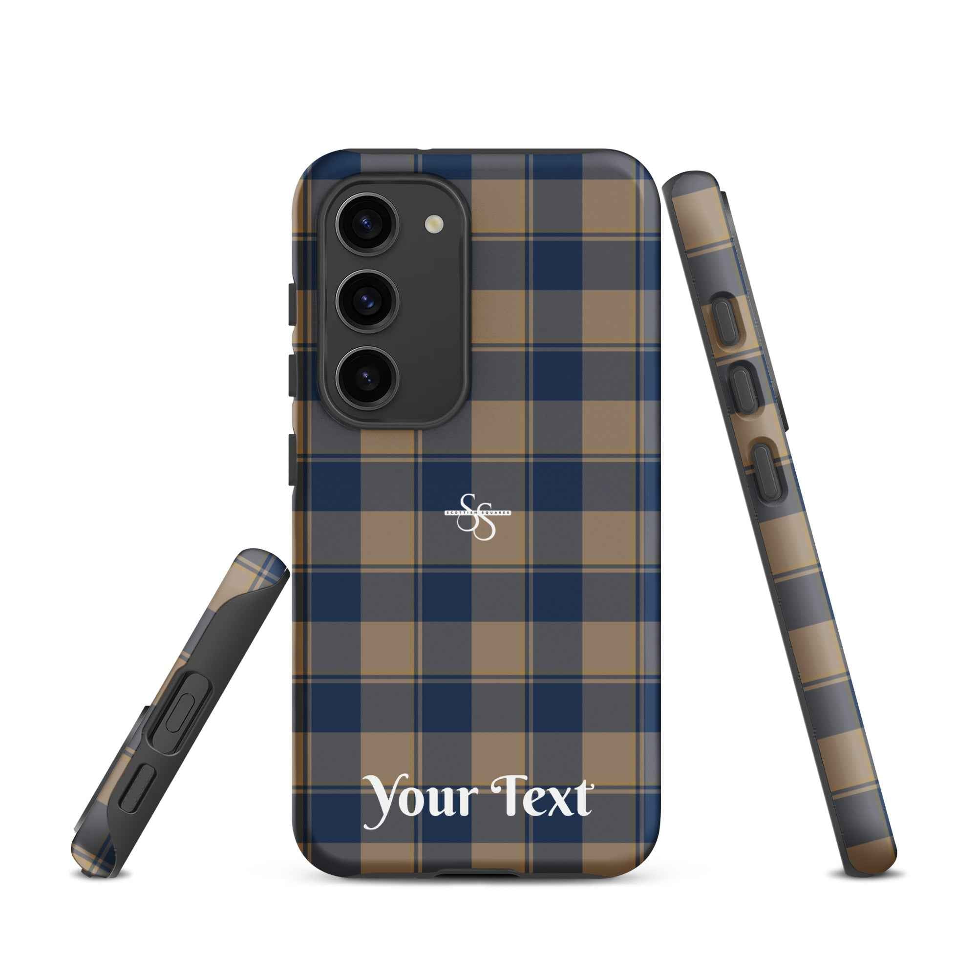 Personalized Cello and Donkey Brown Plaid Samsung Tough Case - Scottish Squares