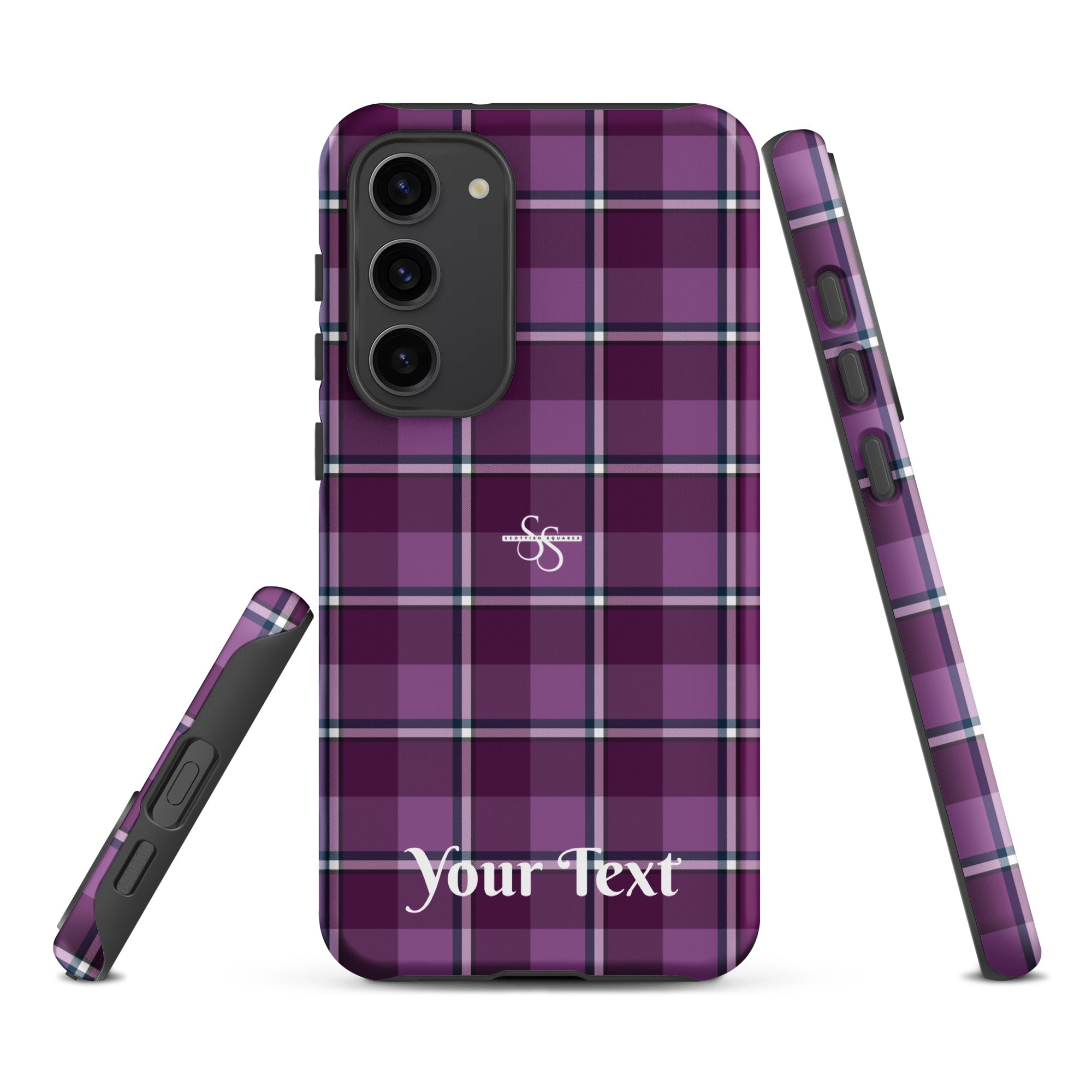 Personalized Purple and Trendy Pink Plaid Samsung Tough Case - Scottish Squares