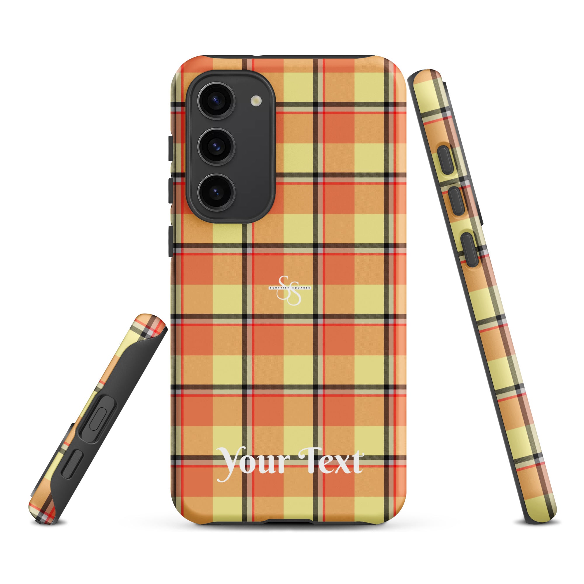 Personalized Claystone and Morning Mist Plaid Samsung Tough Case - Scottish Squares