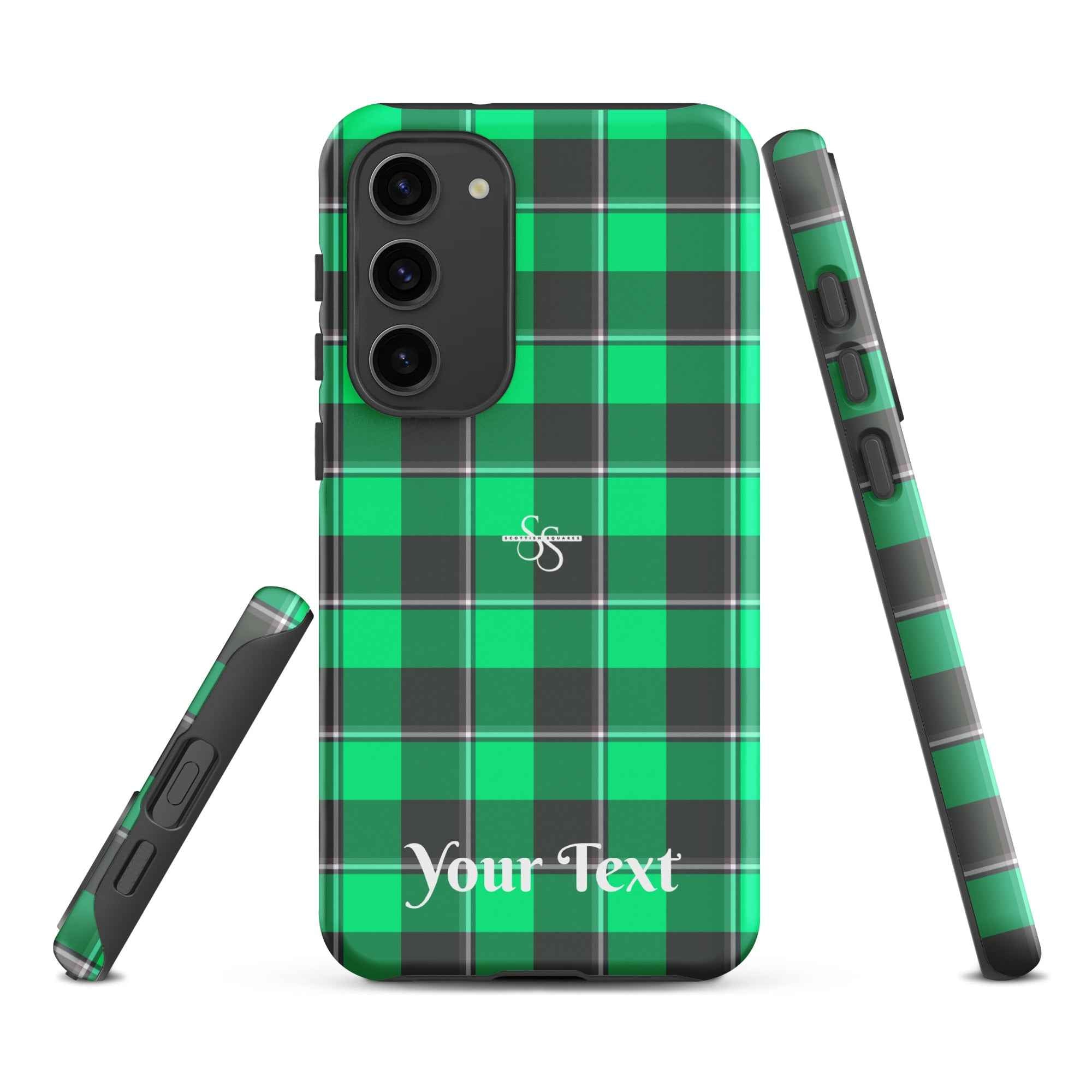Personalized Spring Green and Finlandia Plaid Samsung Tough Case - Scottish Squares