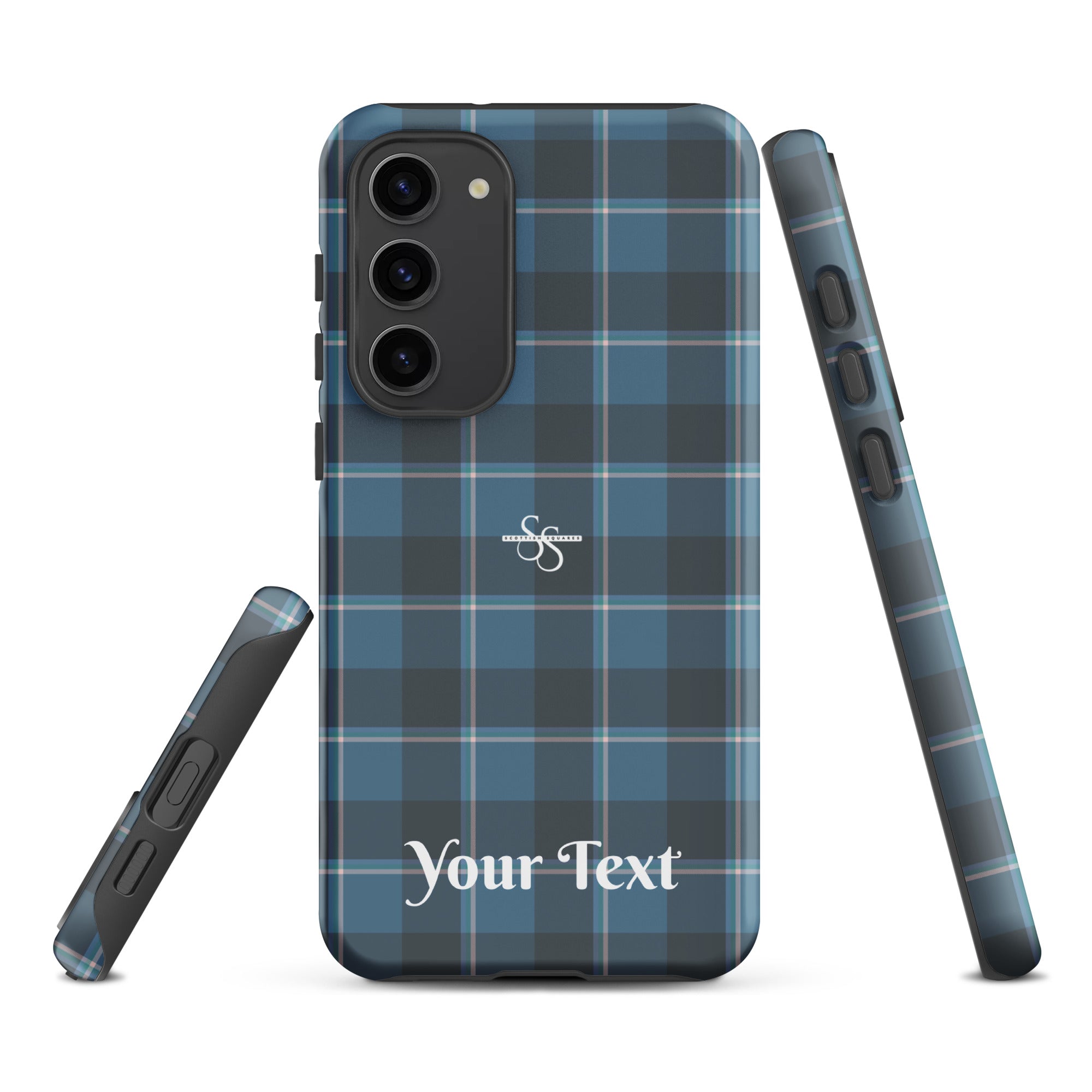 Personalized Hoki and Shuttle Gray Plaid Samsung Tough Case - Scottish Squares