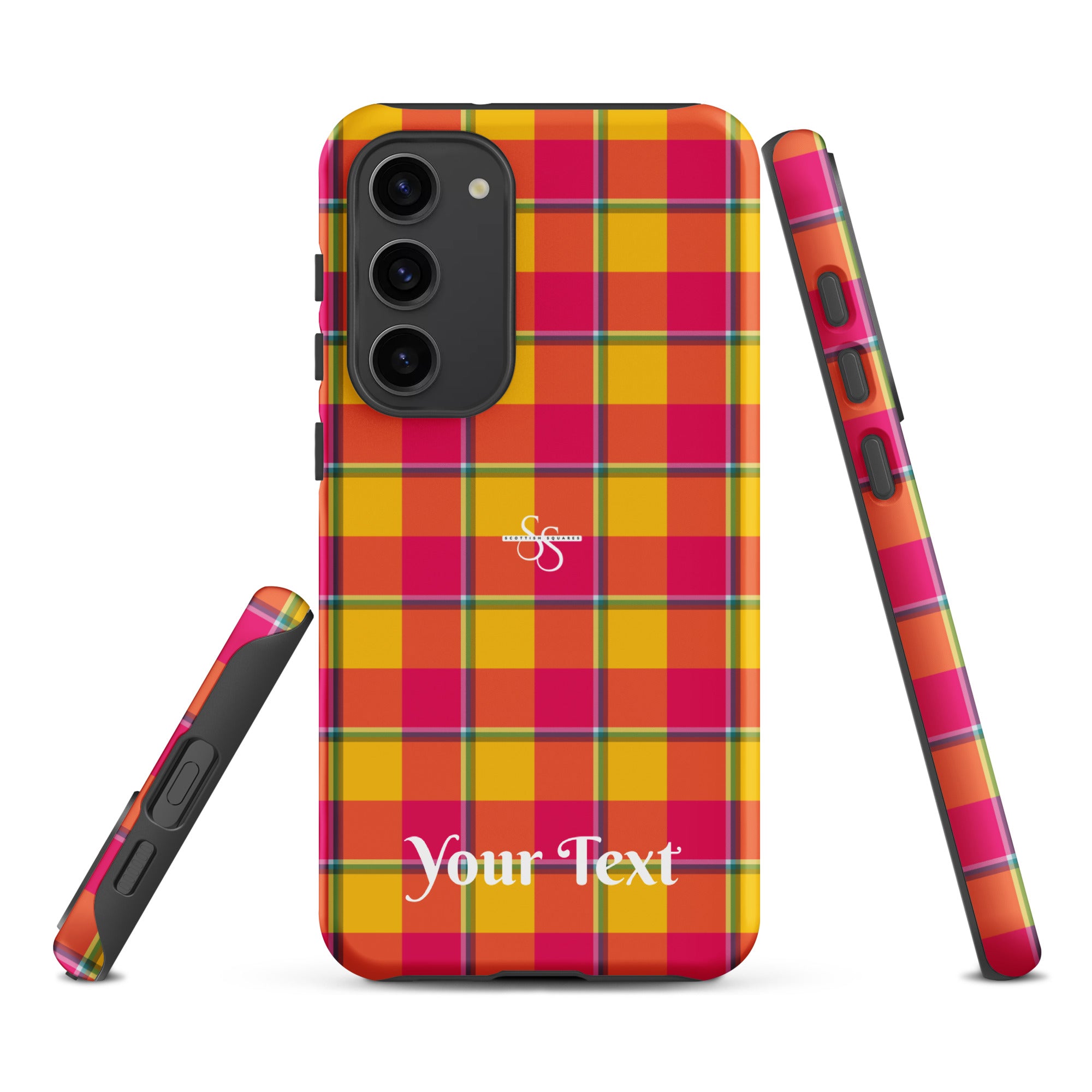 Personalized Corn and Razzmatazz Plaid Samsung Tough Case - Scottish Squares