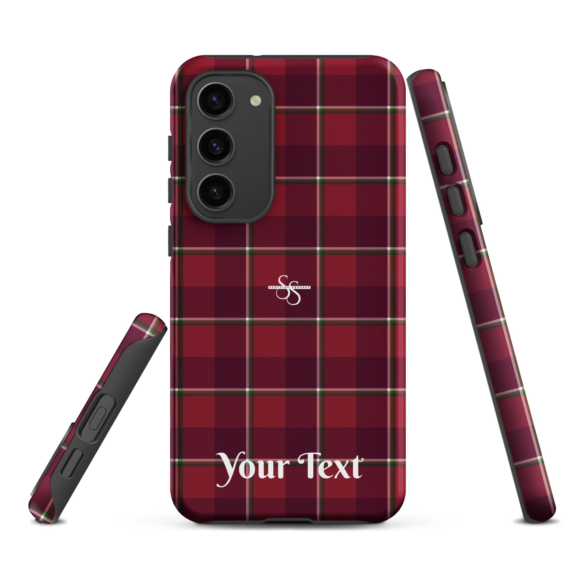 Personalized Old Brick and Cab Sav Plaid Samsung Tough Case - Scottish Squares