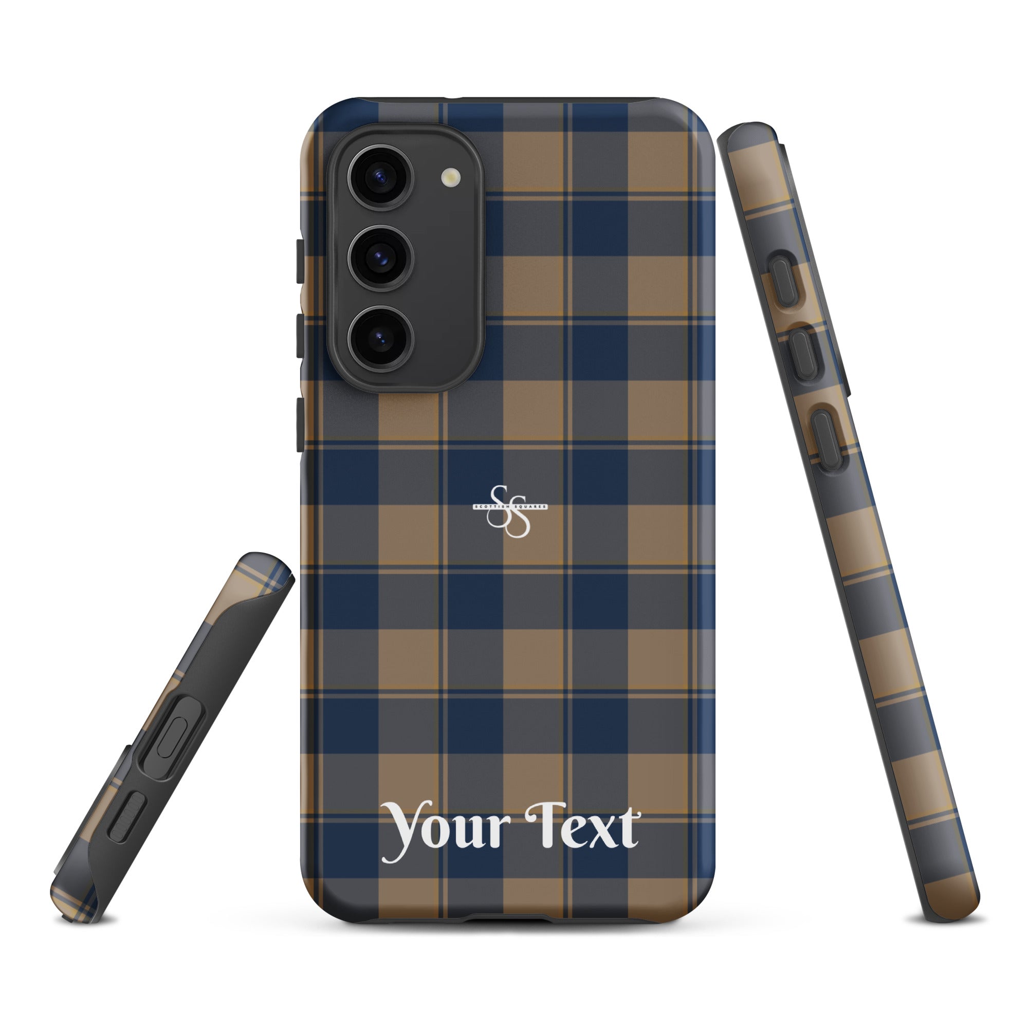 Personalized Cello and Donkey Brown Plaid Samsung Tough Case - Scottish Squares
