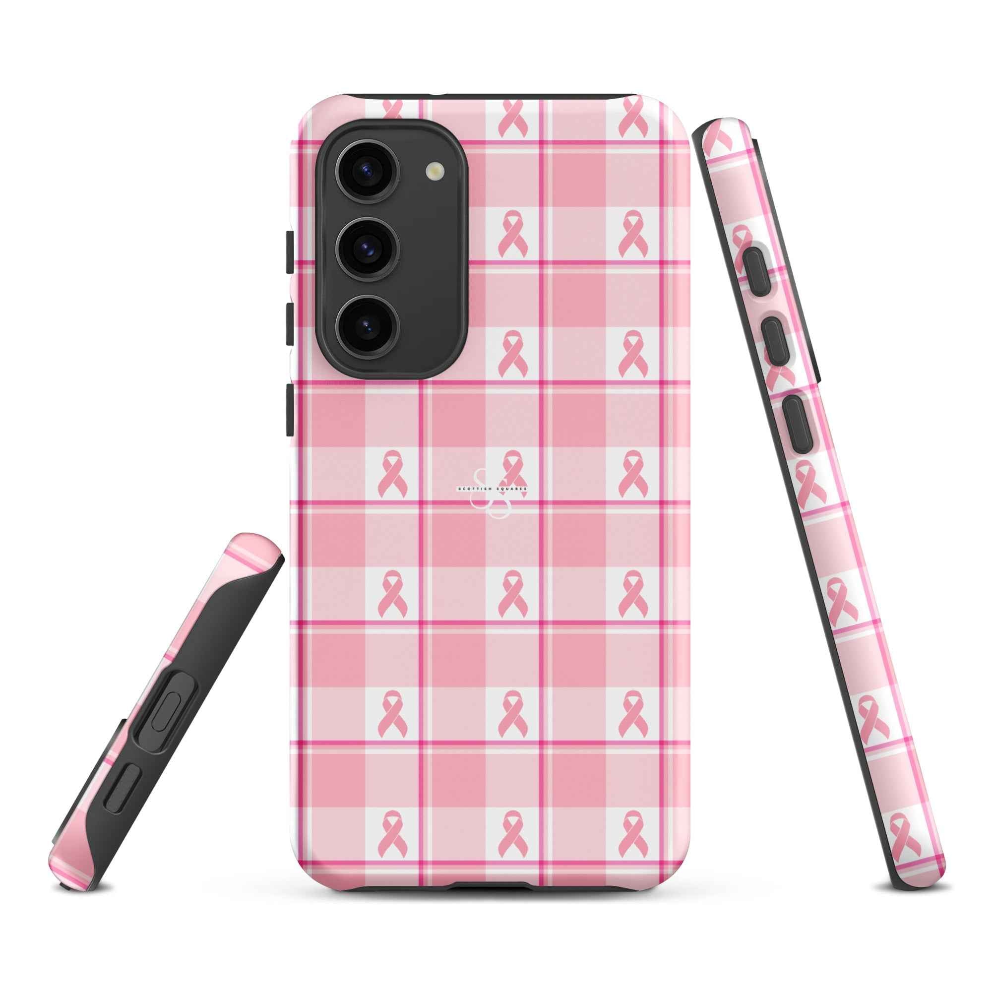 Tough Case for Samsung Breast Cancer Awareness Plaid Samsung Galaxy S23 Plus - Scottish Squares