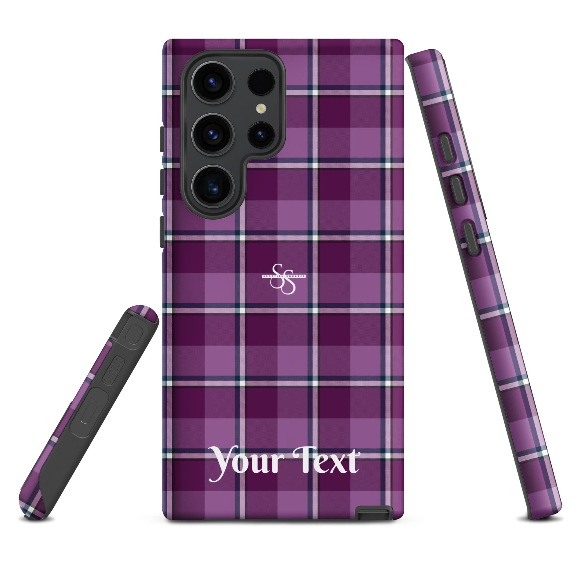 Personalized Purple and Trendy Pink Plaid Samsung Tough Case - Scottish Squares