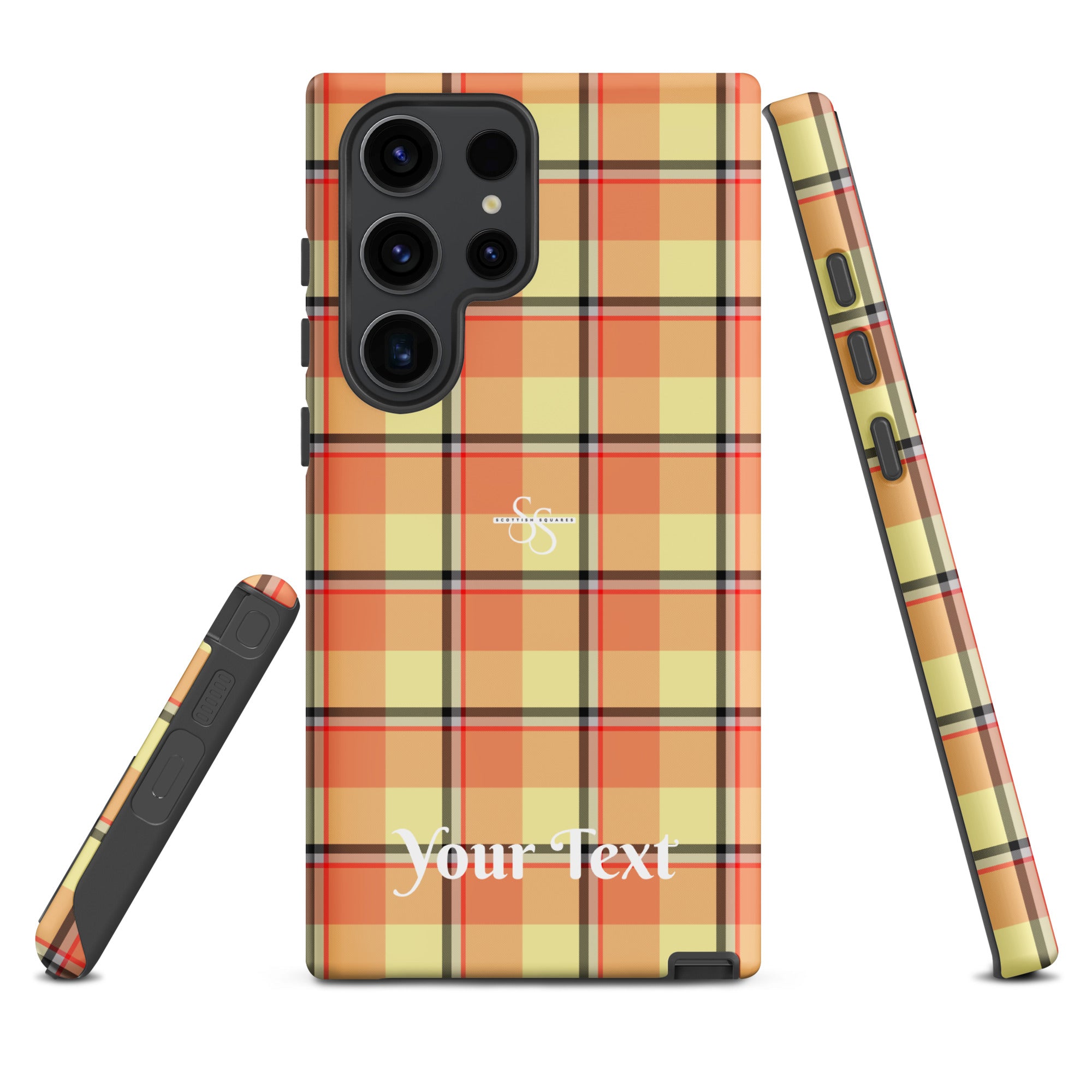 Personalized Claystone and Morning Mist Plaid Samsung Tough Case - Scottish Squares