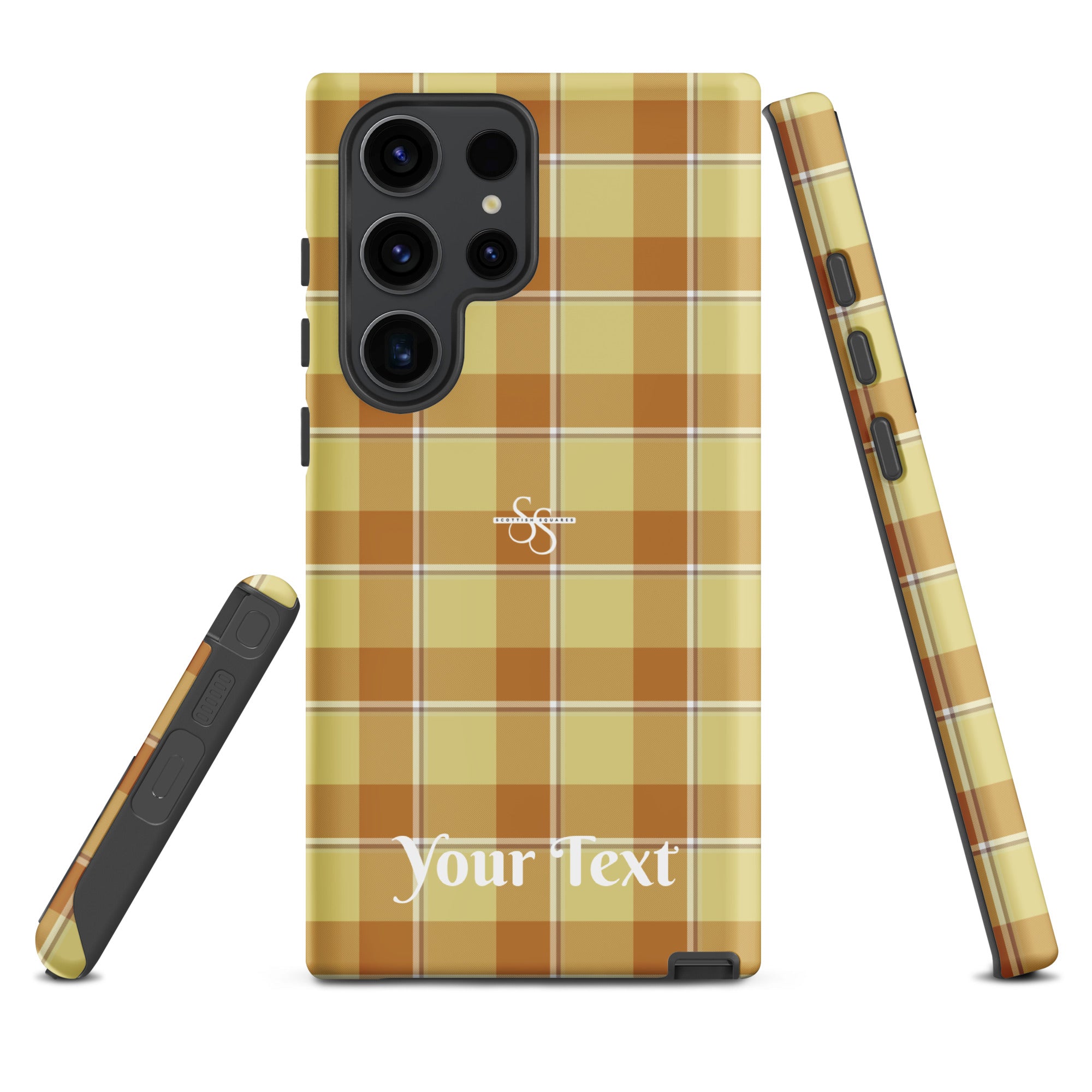 Personalized Zombie and Copper Plaid Samsung Tough Case - Scottish Squares