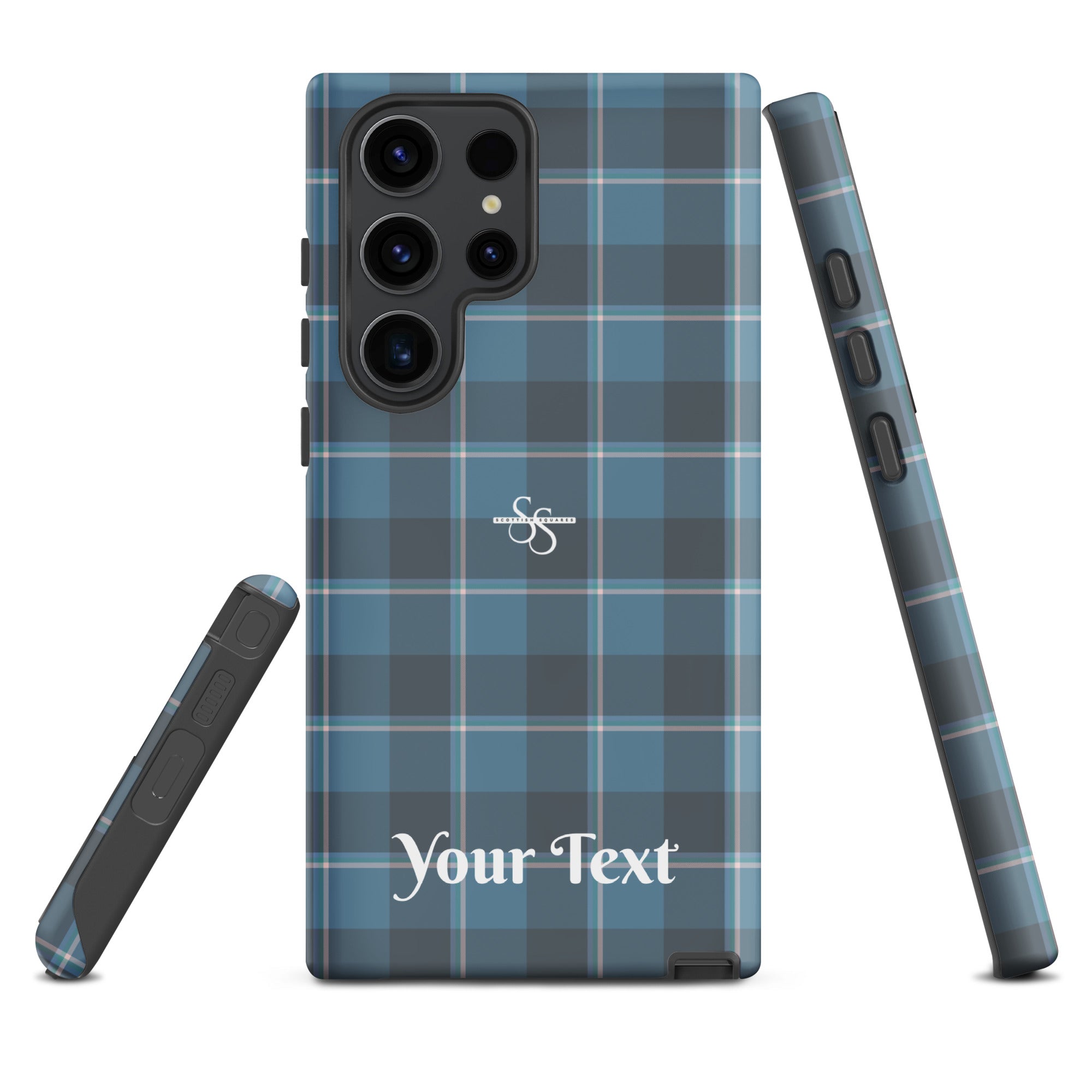 Personalized Hoki and Shuttle Gray Plaid Samsung Tough Case - Scottish Squares