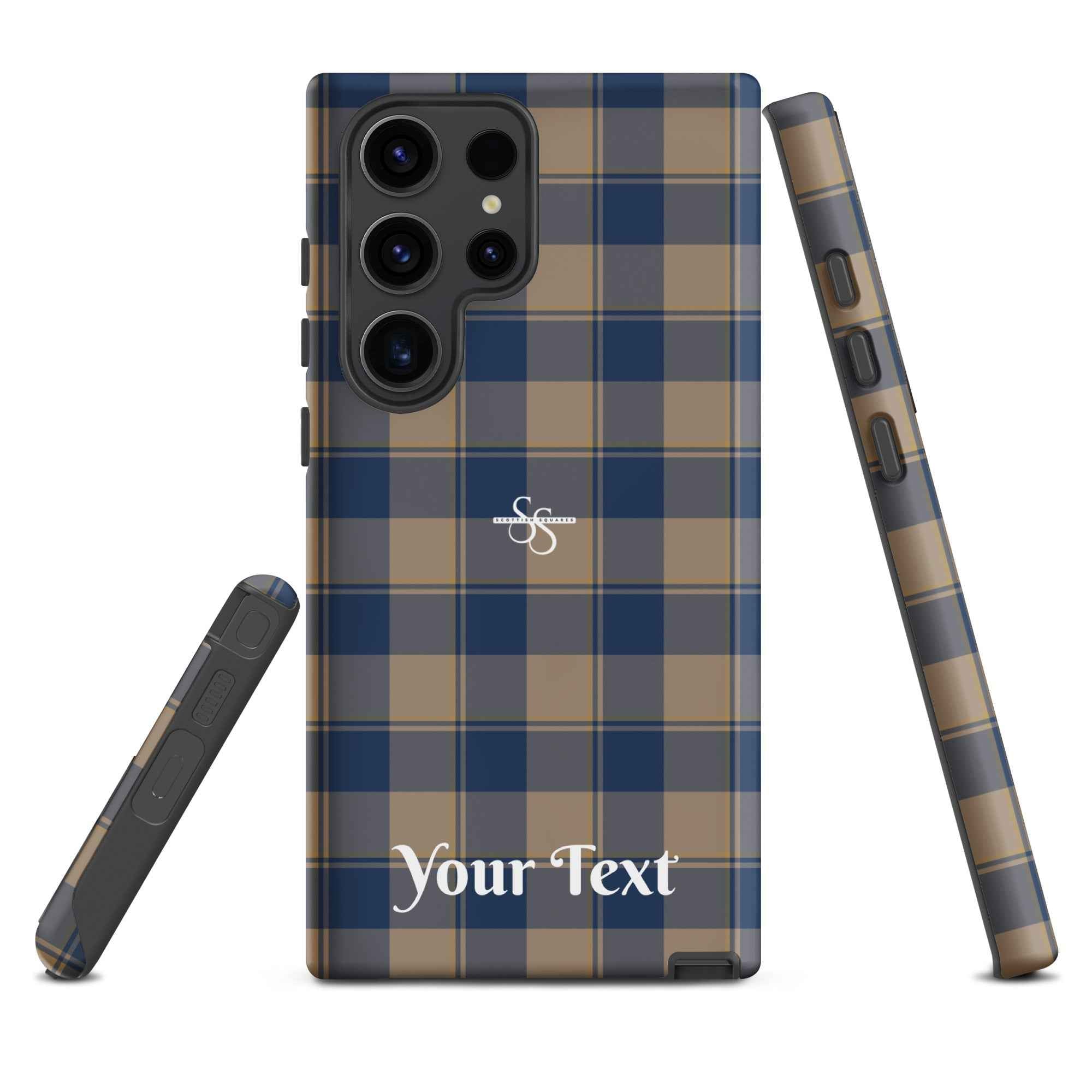 Personalized Cello and Donkey Brown Plaid Samsung Tough Case - Scottish Squares