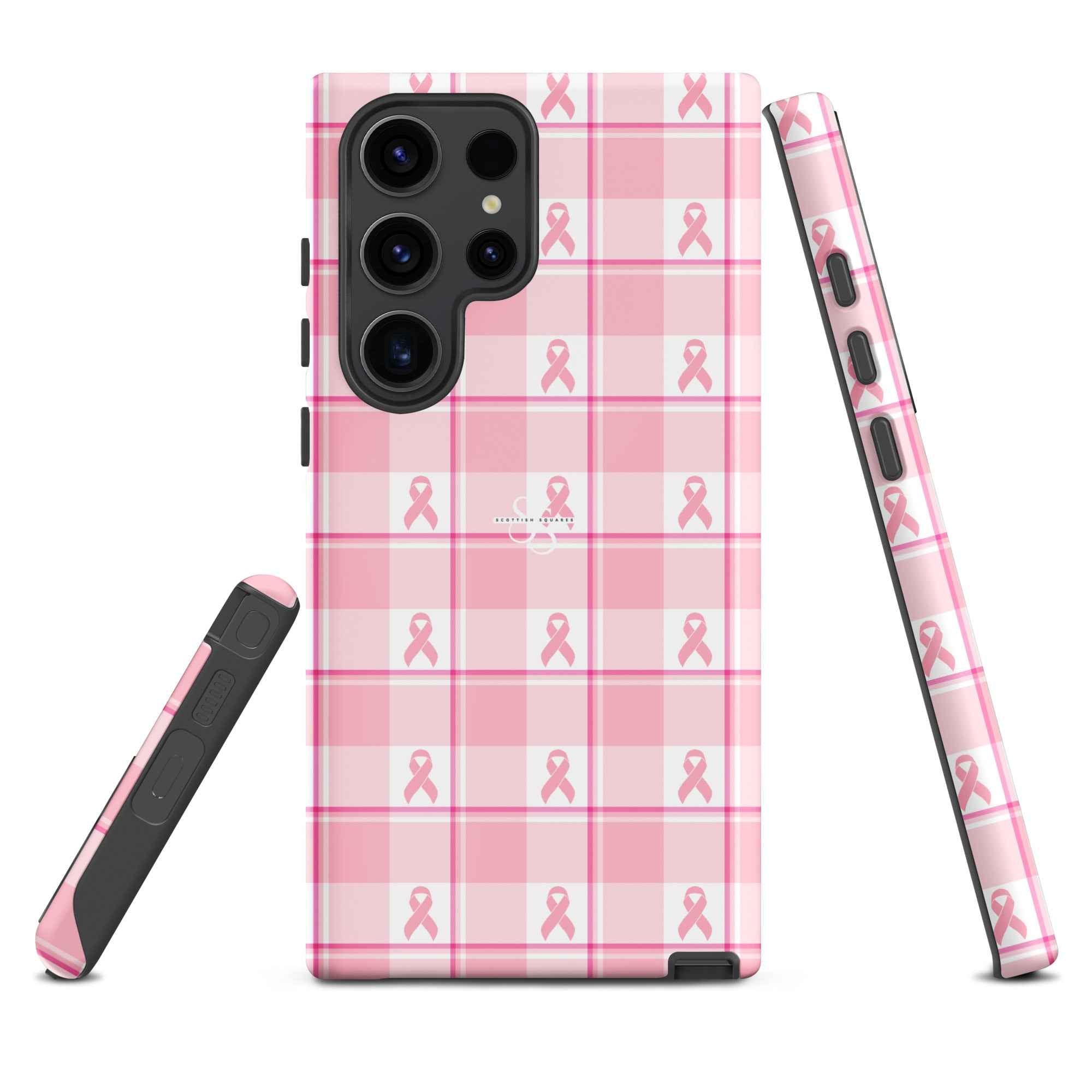 Tough Case for Samsung Breast Cancer Awareness Plaid Samsung Galaxy S23 Ultra - Scottish Squares