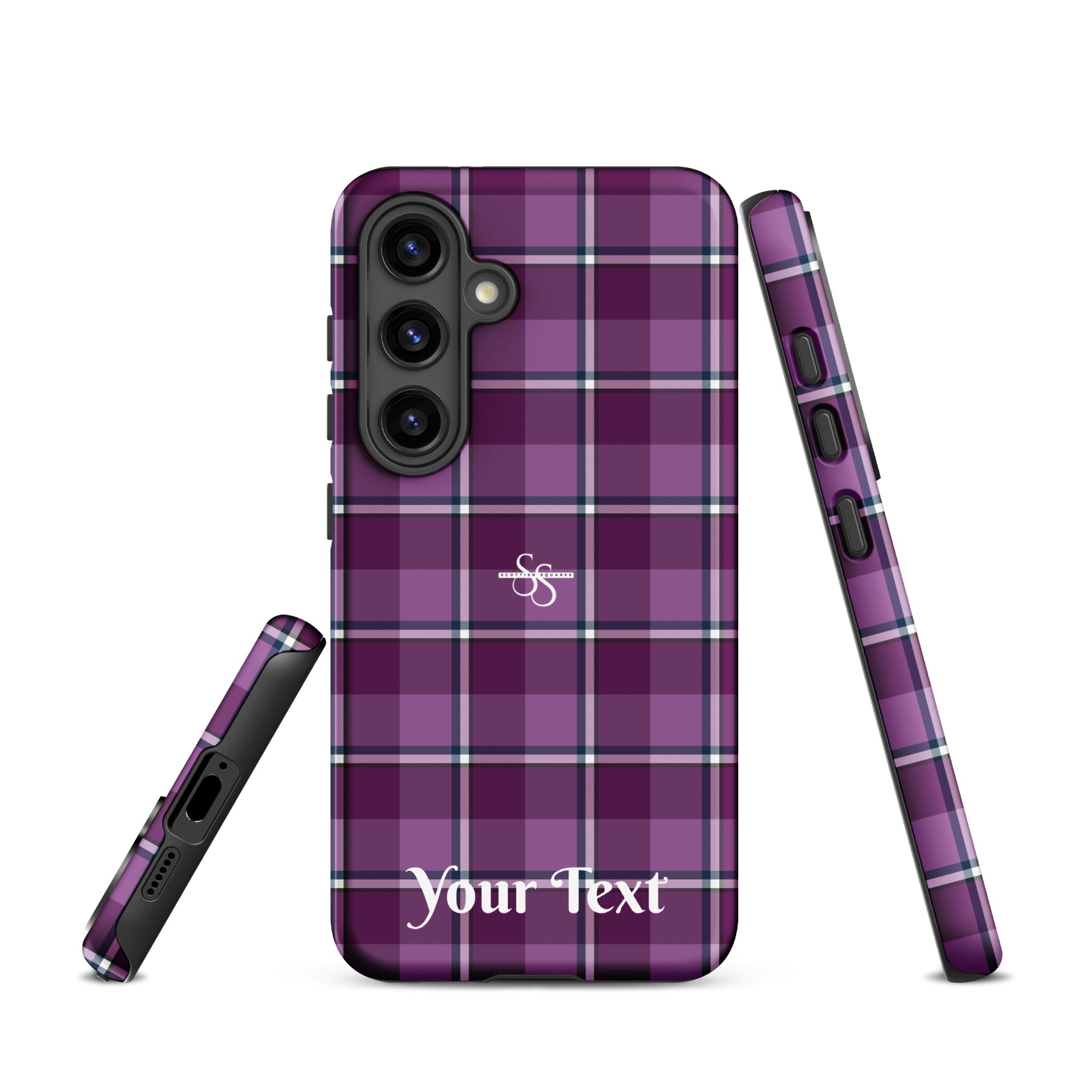 Personalized Purple and Trendy Pink Plaid Samsung Tough Case - Scottish Squares