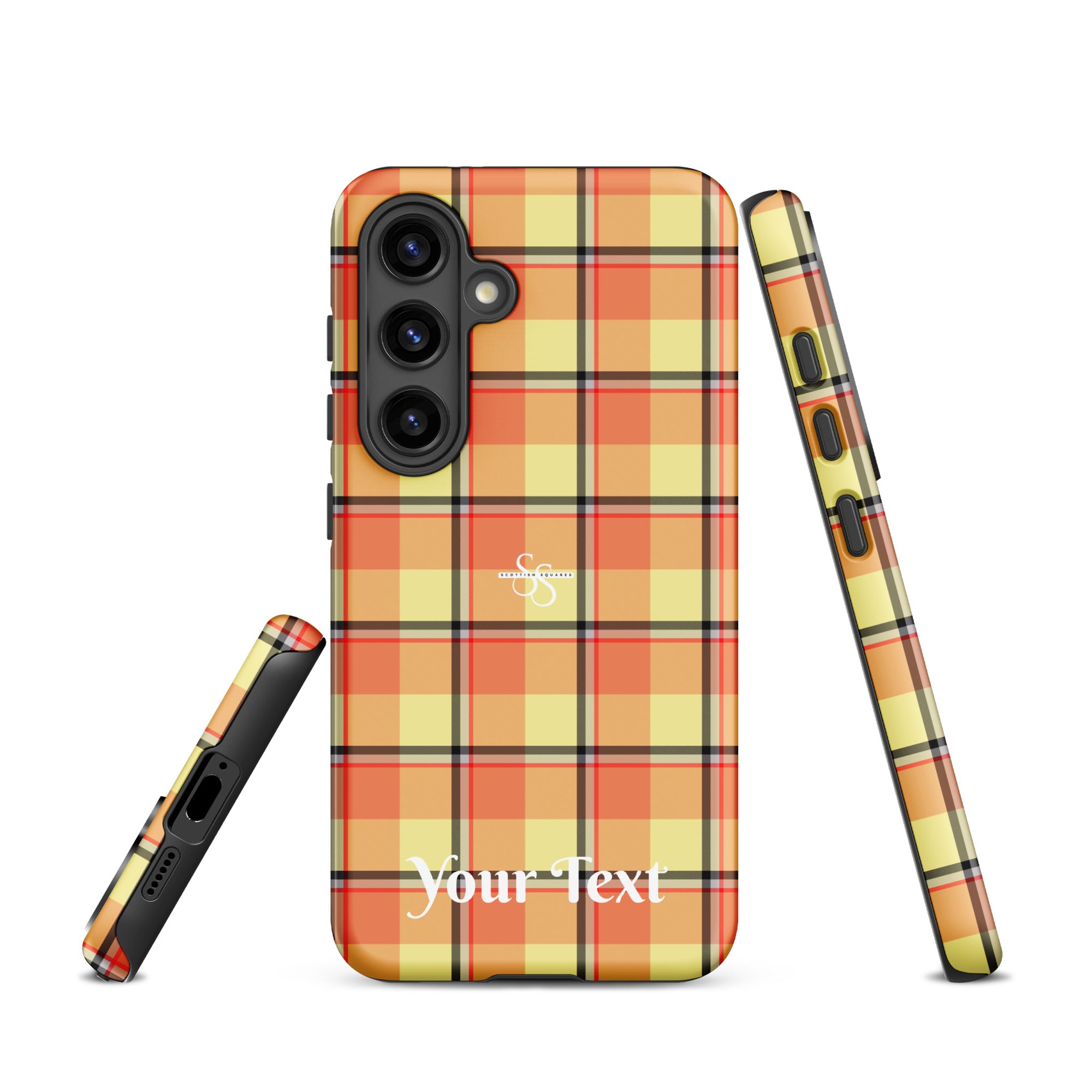 Personalized Claystone and Morning Mist Plaid Samsung Tough Case - Scottish Squares