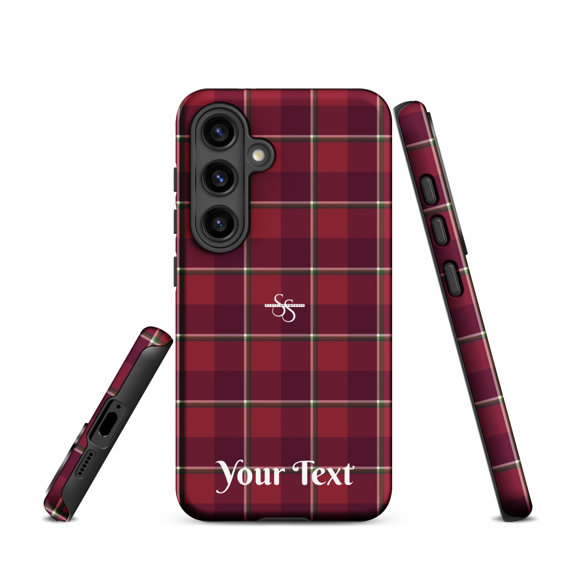 Personalized Old Brick and Cab Sav Plaid Samsung Tough Case - Scottish Squares
