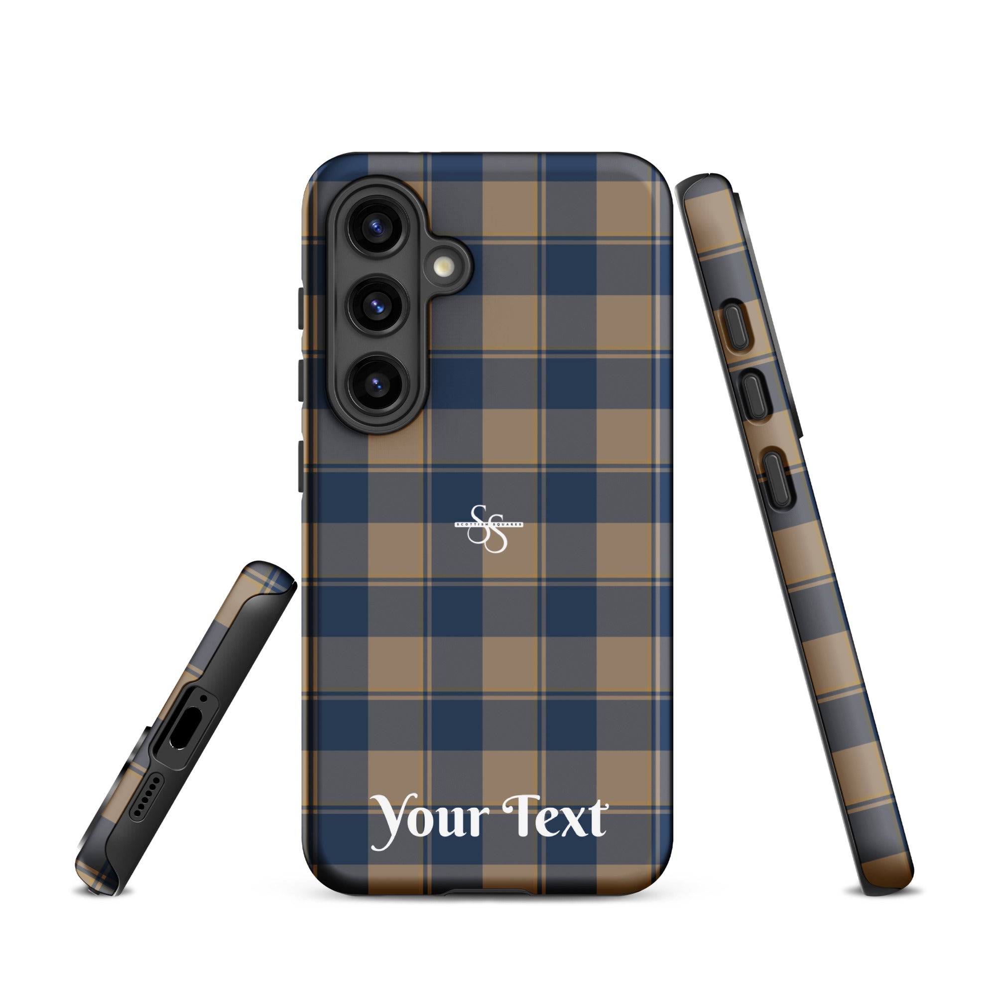 Personalized Cello and Donkey Brown Plaid Samsung Tough Case - Scottish Squares