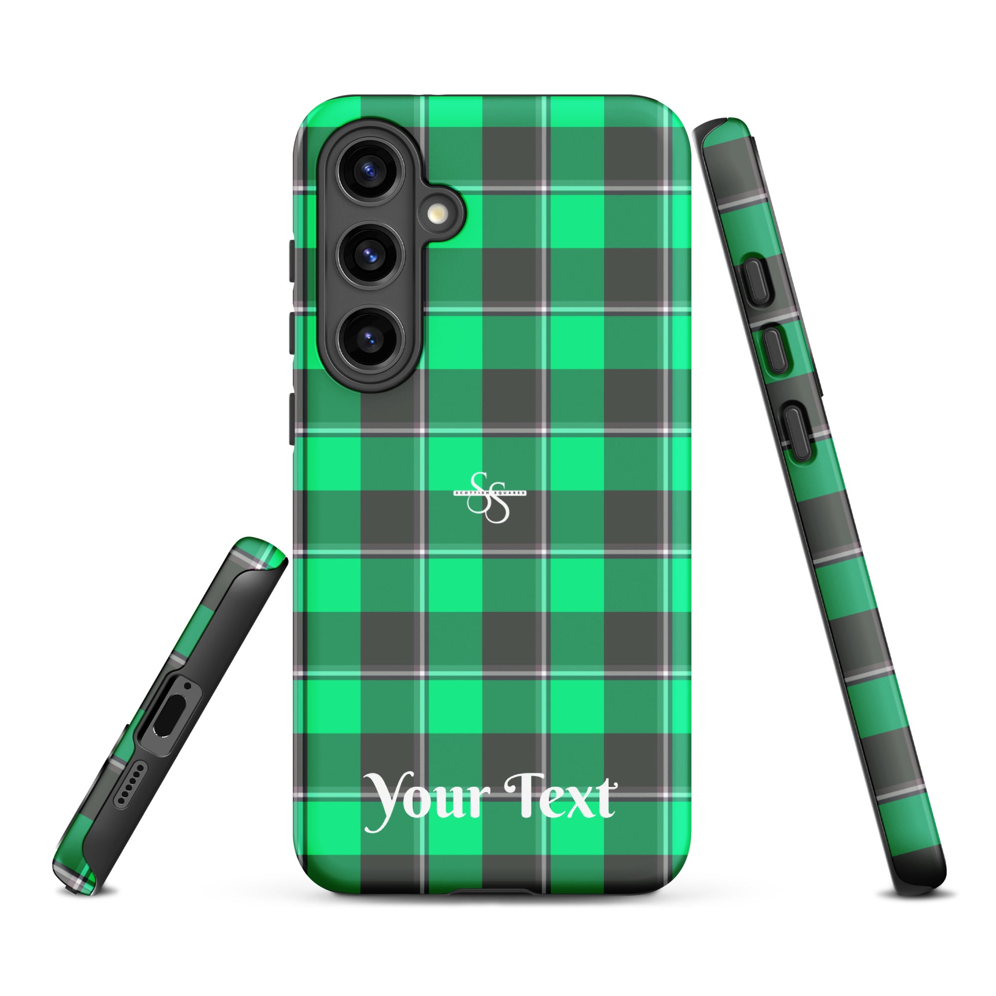 Personalized Spring Green and Finlandia Plaid Samsung Tough Case - Scottish Squares